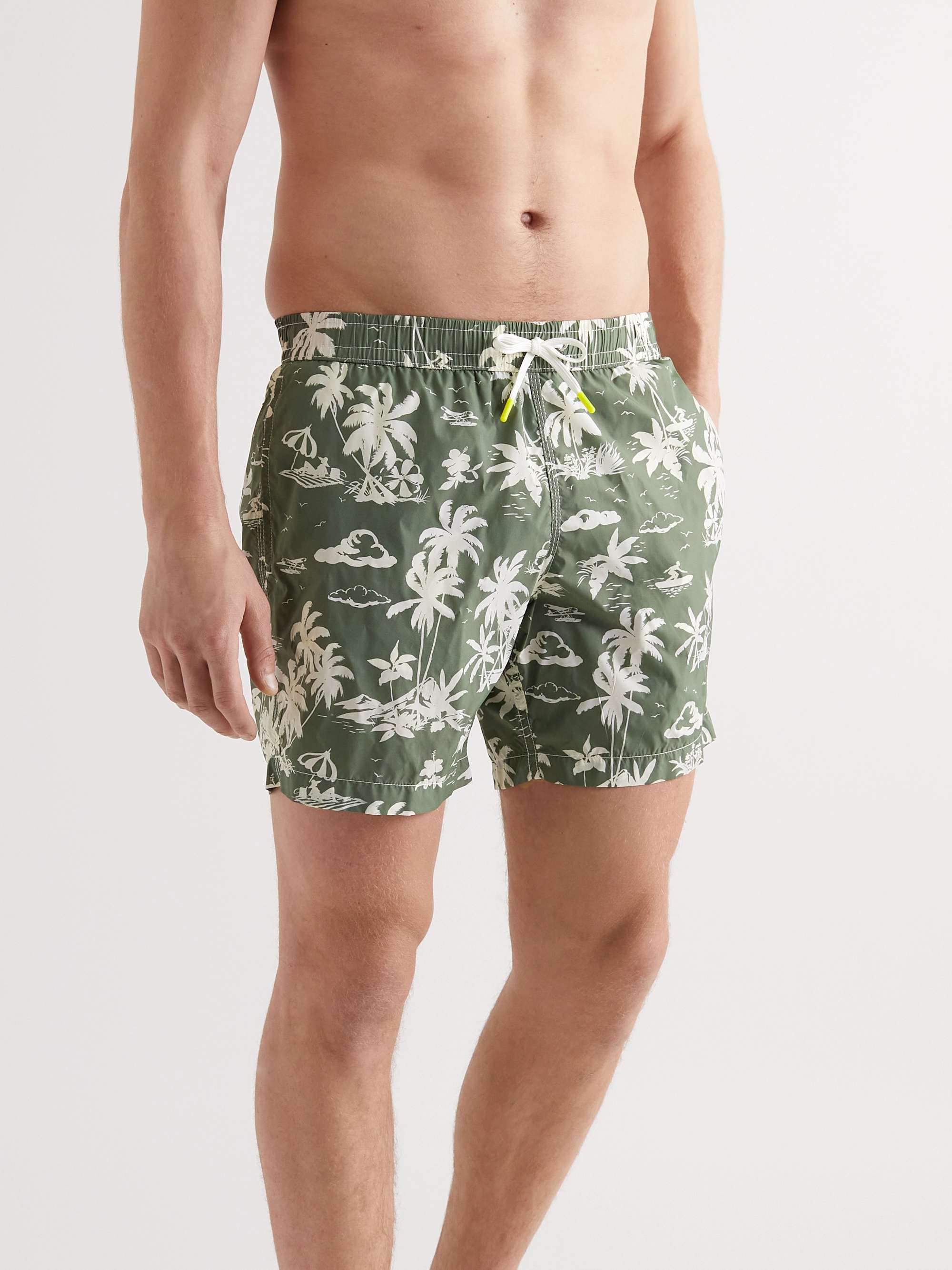 HARTFORD Mid-Length Printed Recycled Swim Shorts