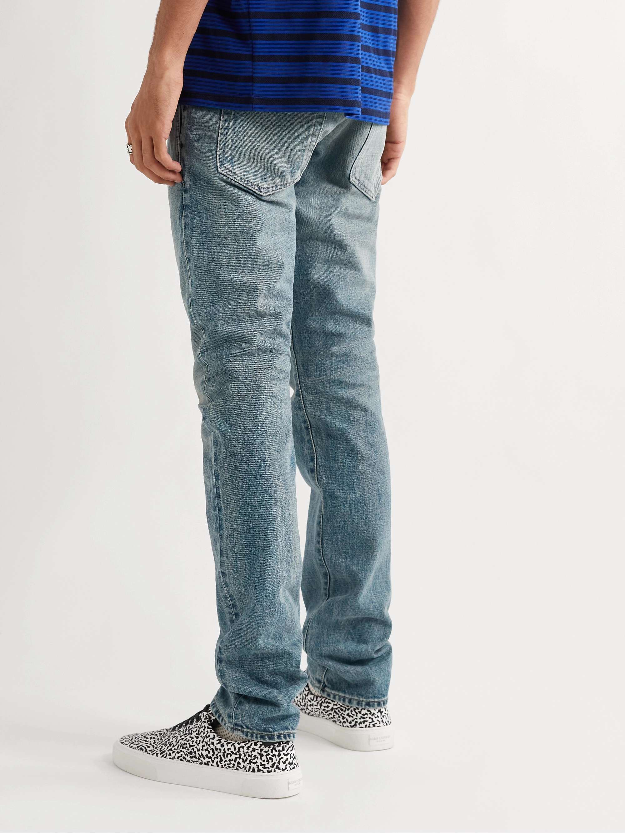 SAINT LAURENT Slim-Fit Distressed Jeans