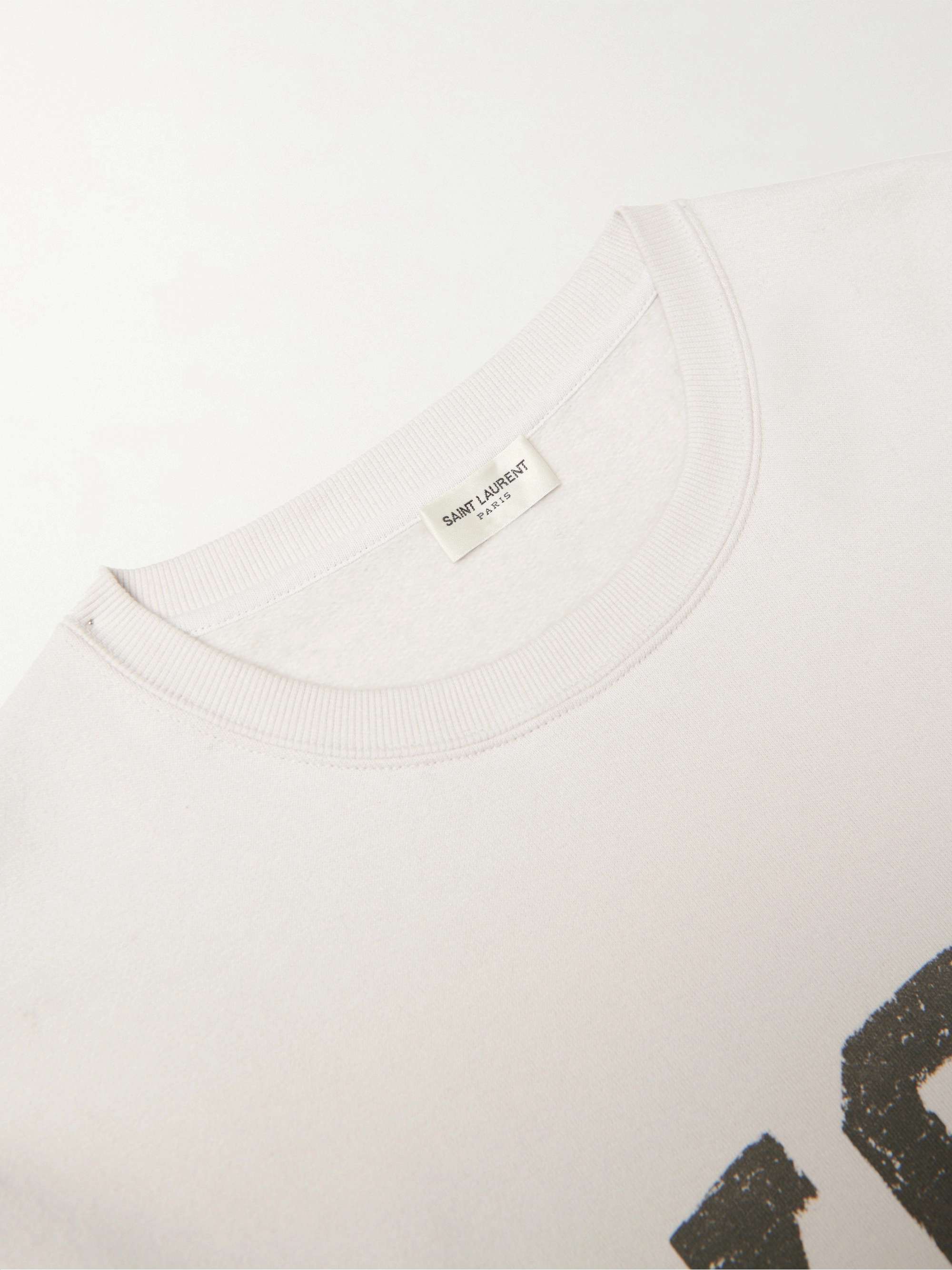 SAINT LAURENT Logo-Print Cotton-Jersey Sweatshirt