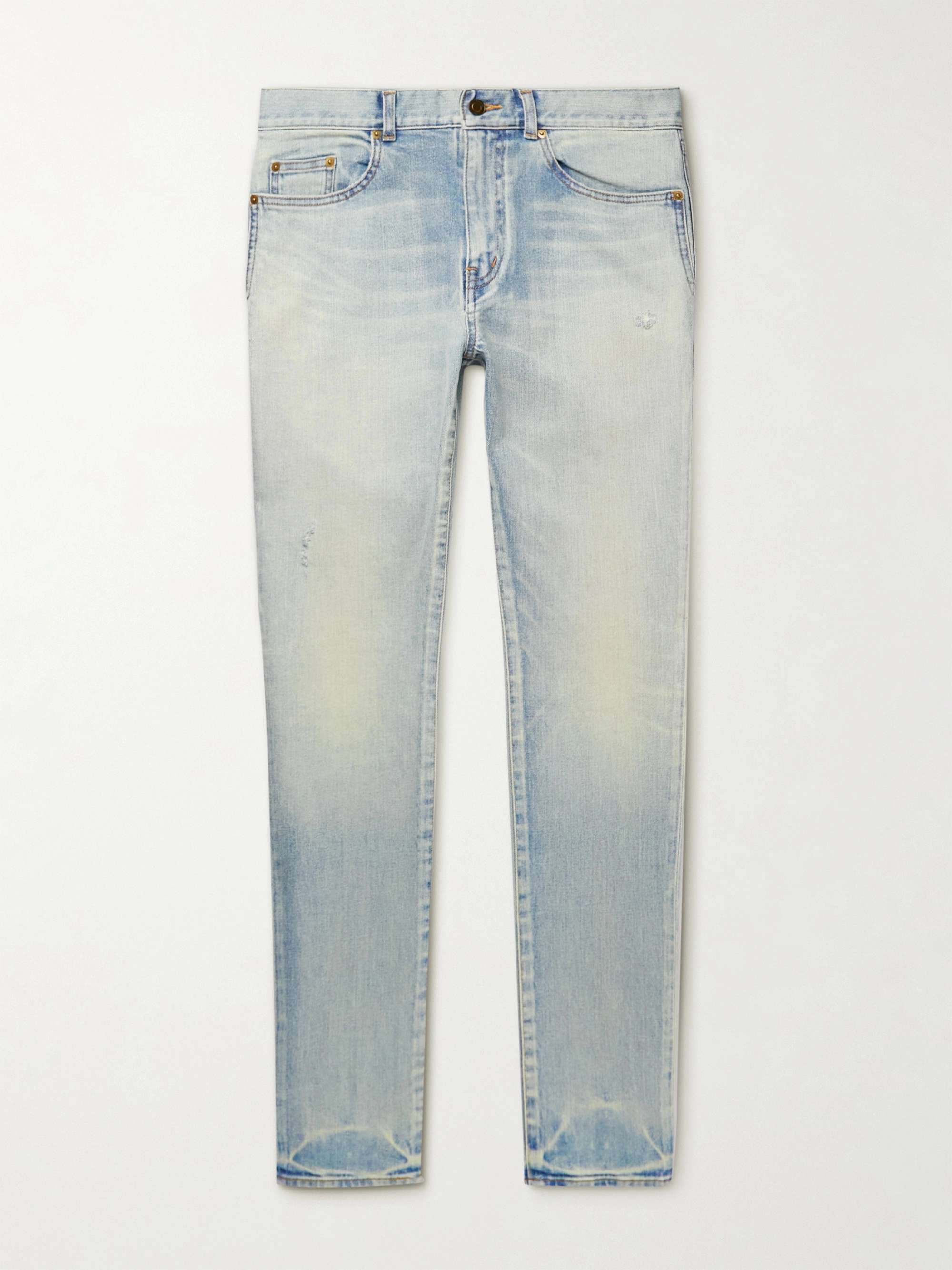 SAINT LAURENT Skinny-Fit Distressed Jeans