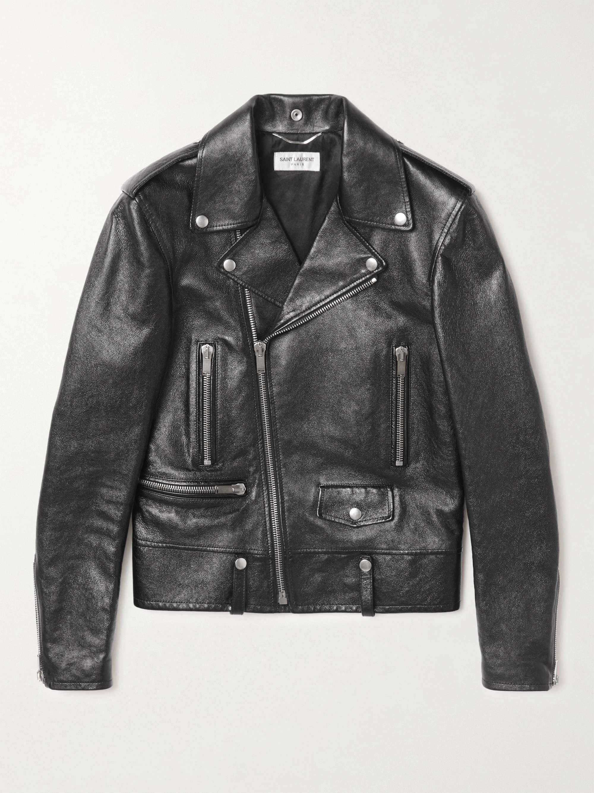SAINT LAURENT Slim-Fit Leather Biker Jacket