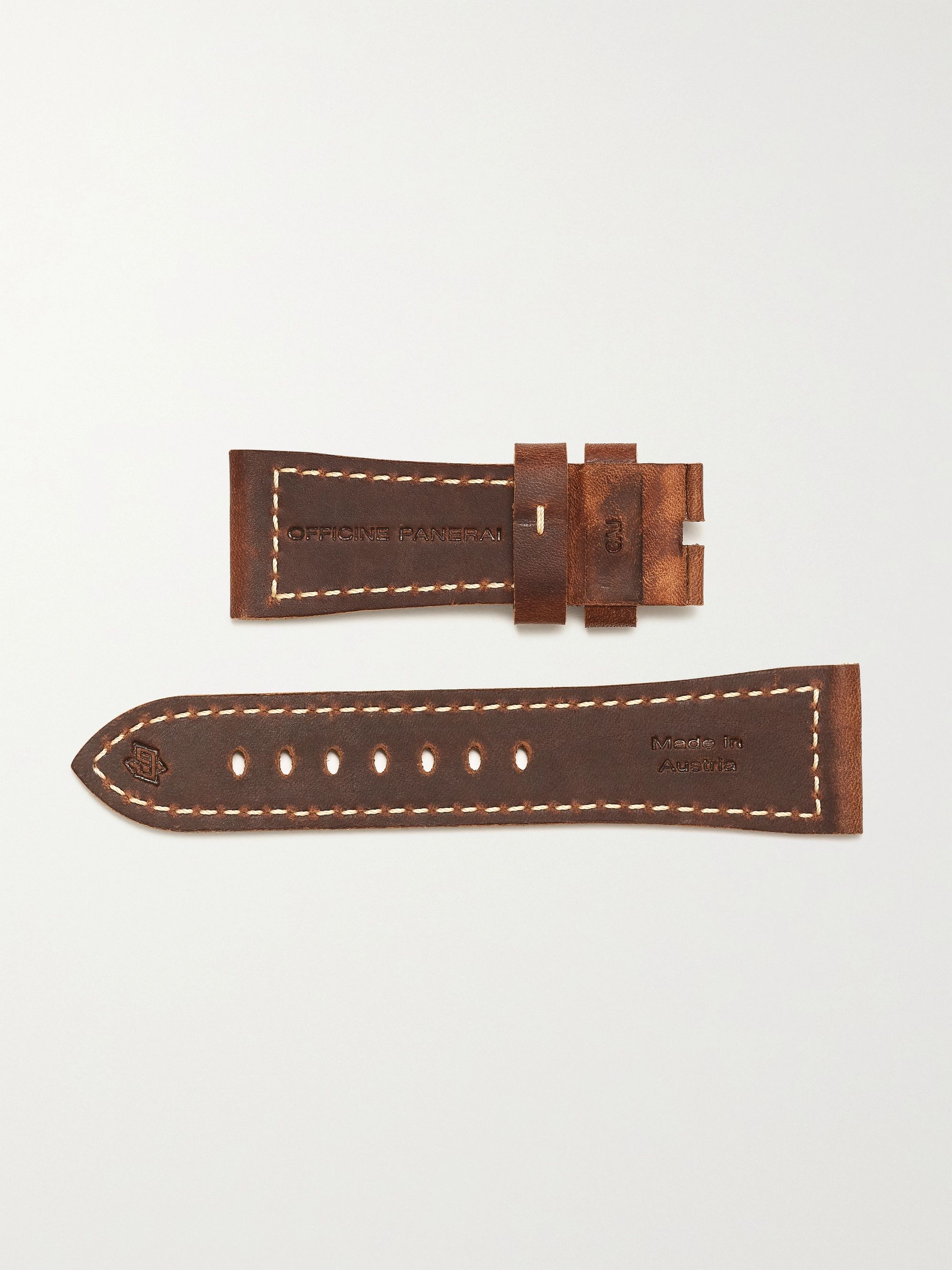 PANERAI 22mm Topstitched Leather Watch Strap