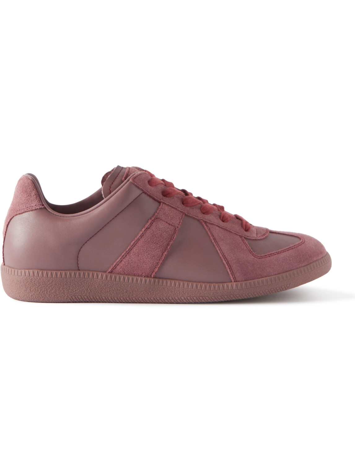 Maison Margiela Replica Leather And Suede Sneakers In Pink | ModeSens
