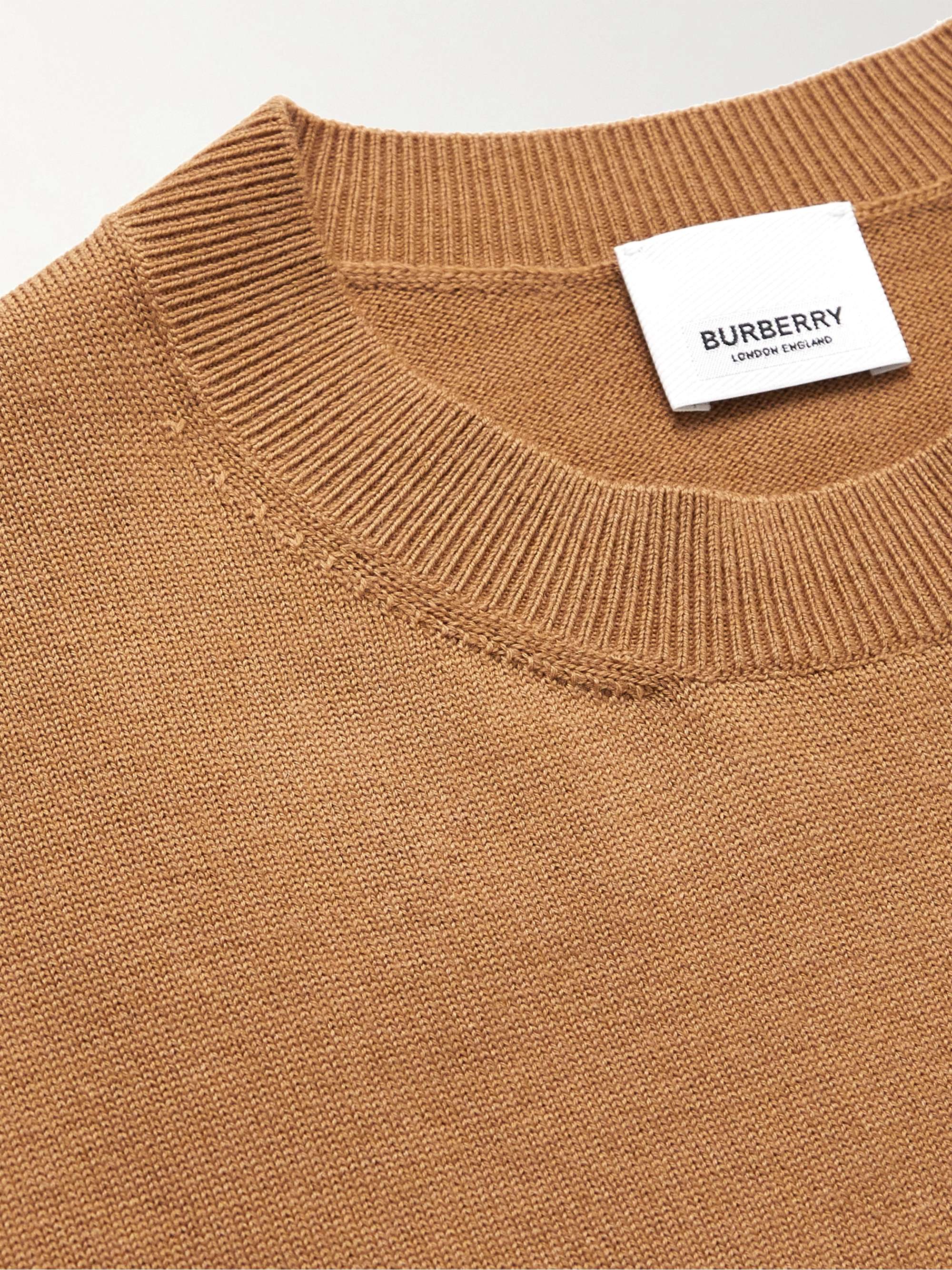 BURBERRY Logo-Intarsia Wool-Blend Sweater