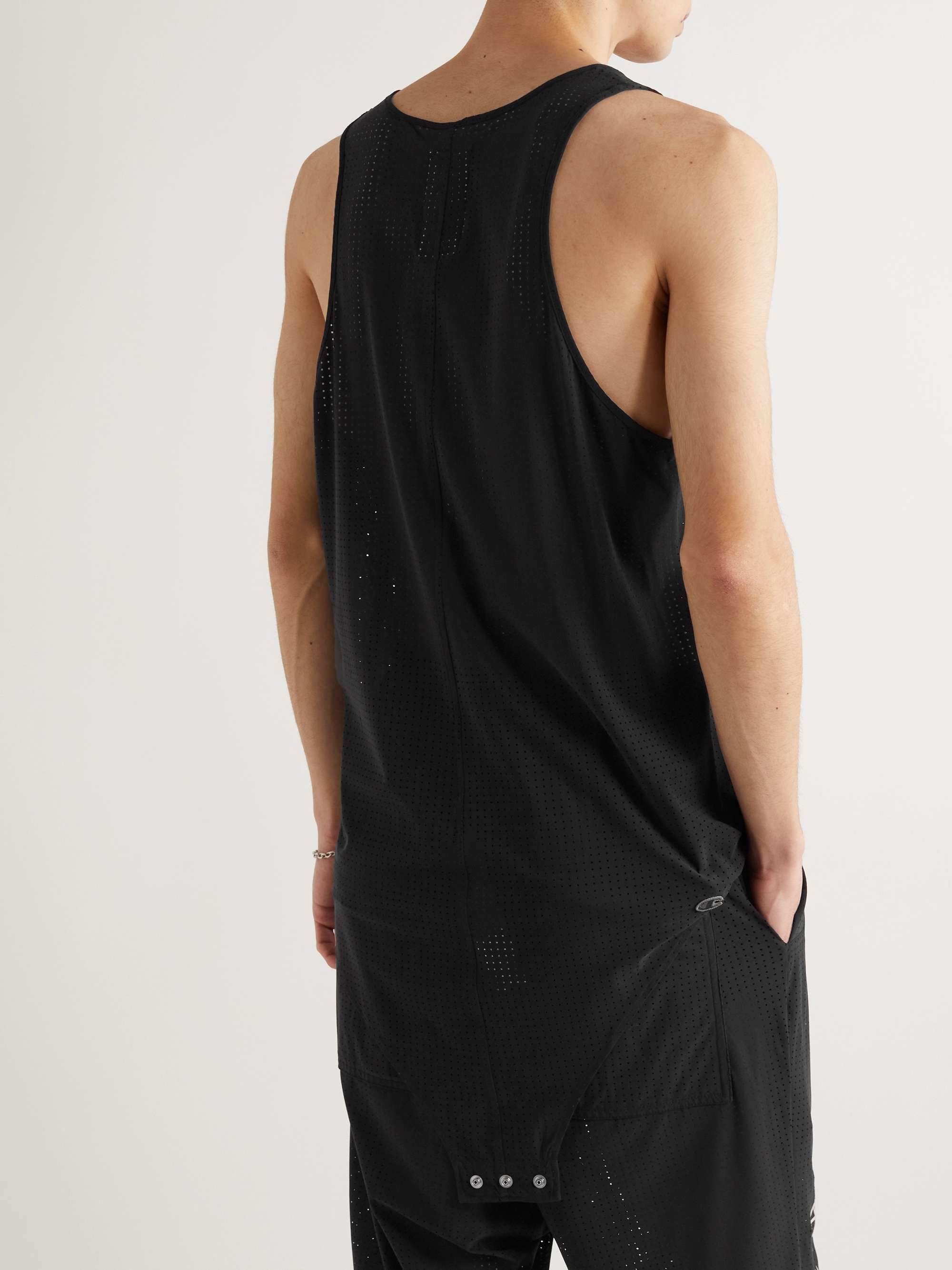RICK OWENS + Champion Logo-Embroidered Recycled Stretch-Mesh Tank Top