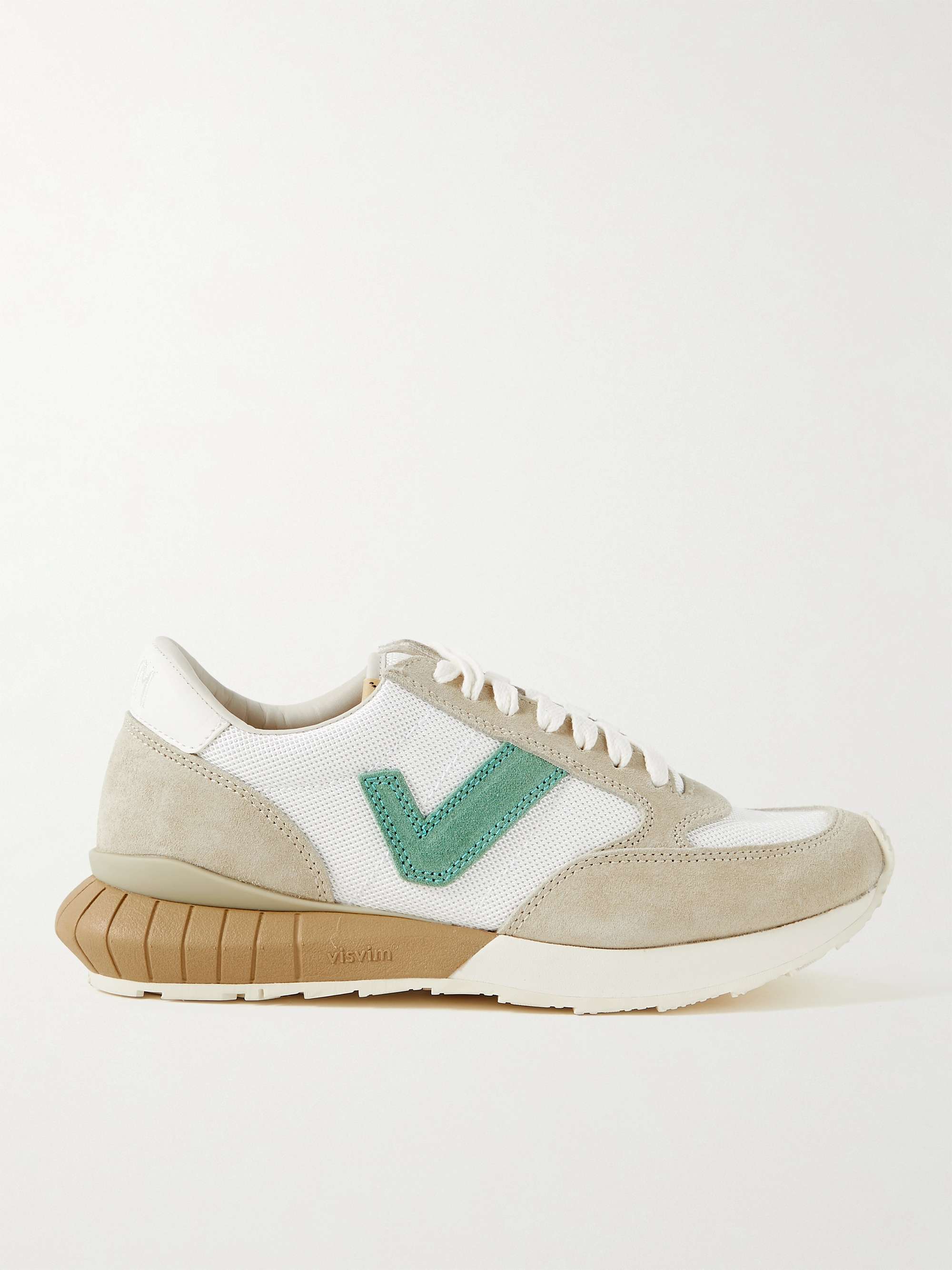 VISVIM Dunand Suede and Leather-Trimmed Mesh Sneakers