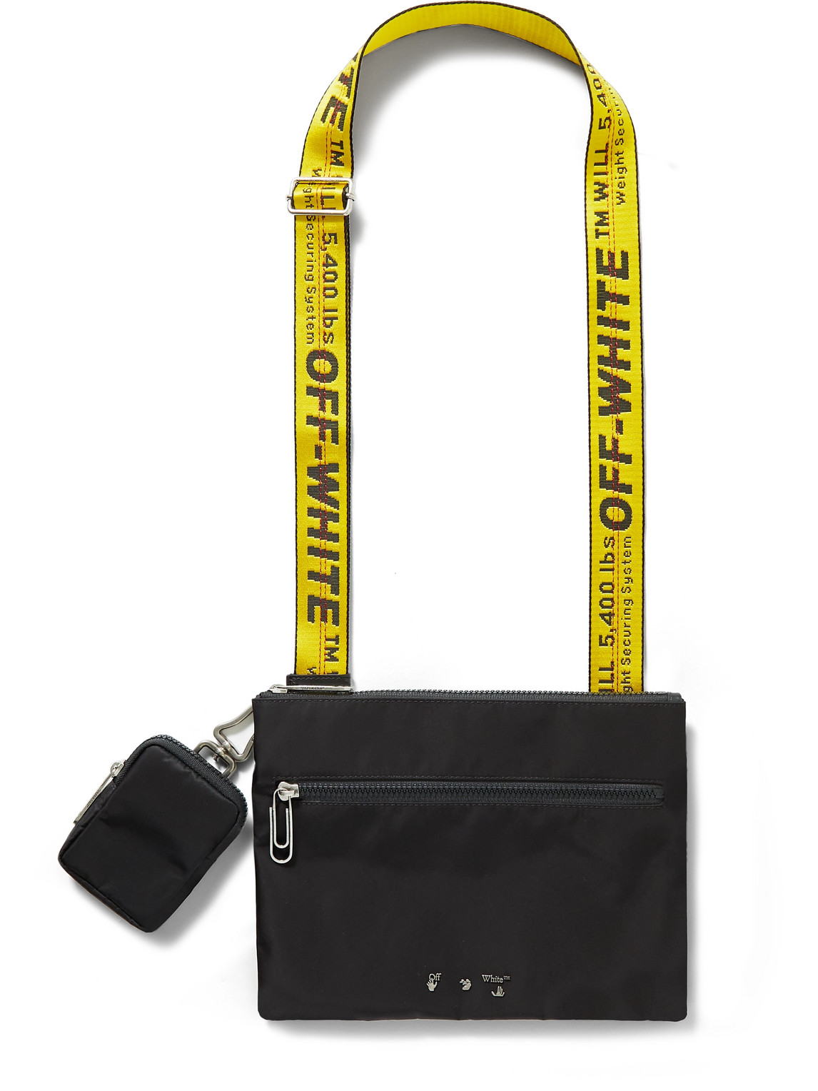 Off-Core Faux Leather-Trimmed Nylon Messenger Bag