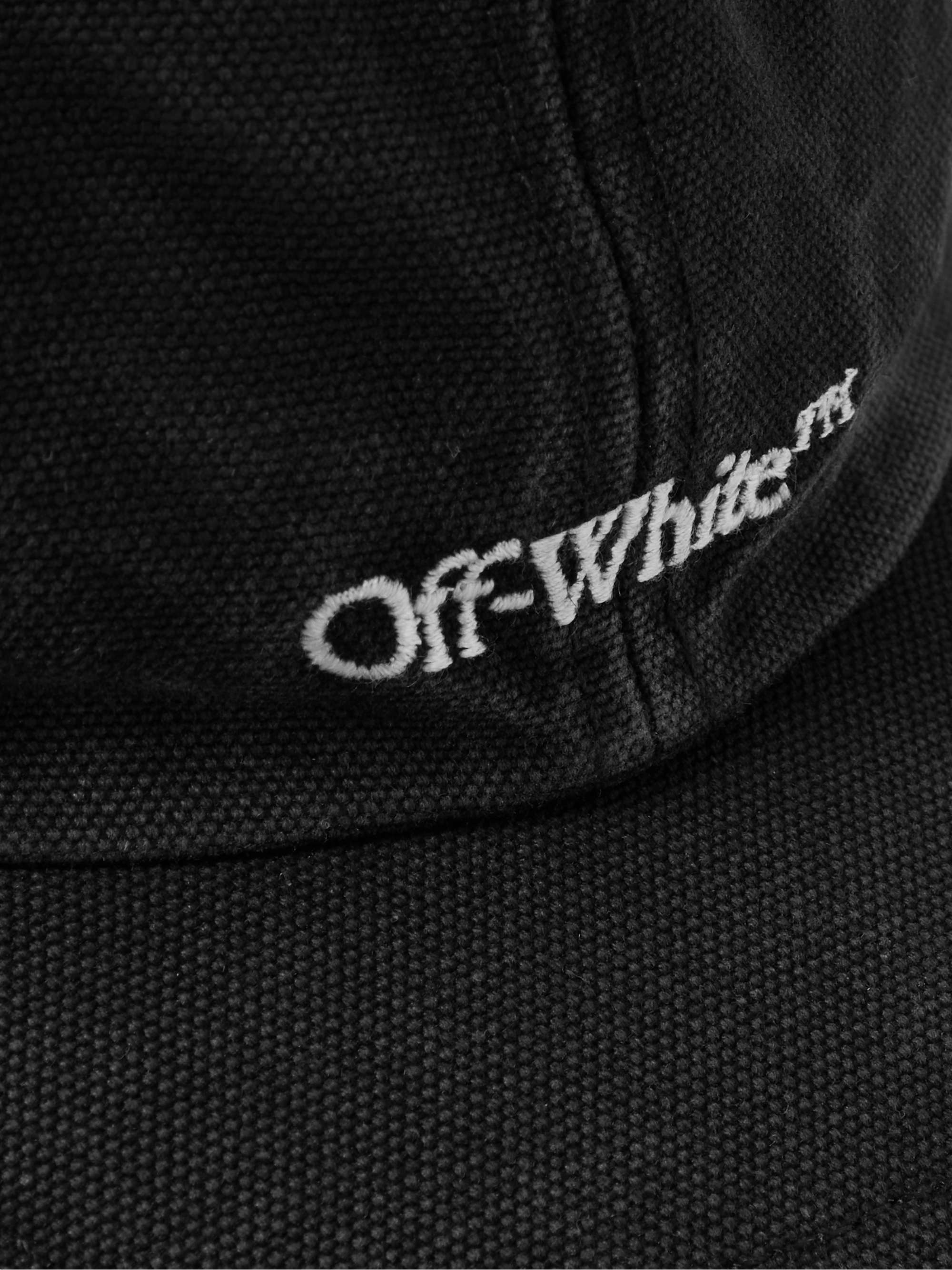 OFF-WHITE Distressed Logo-Embroidered Cotton-Canvas Baseball Cap