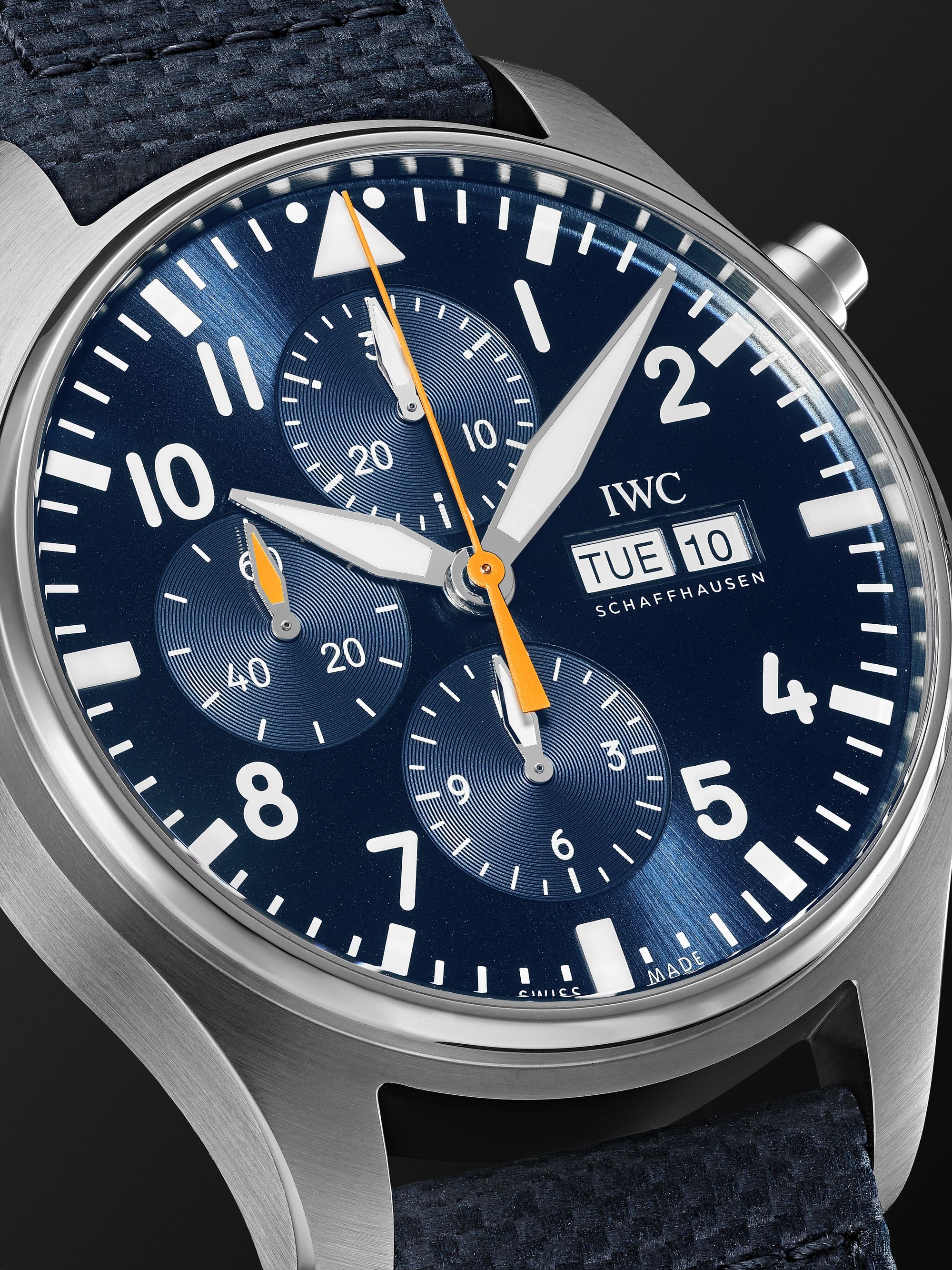 IWC SCHAFFHAUSEN Pilot's Automatic Chronograph 43mm Stainless Steel and Leather Watch, Ref. No. IW377729