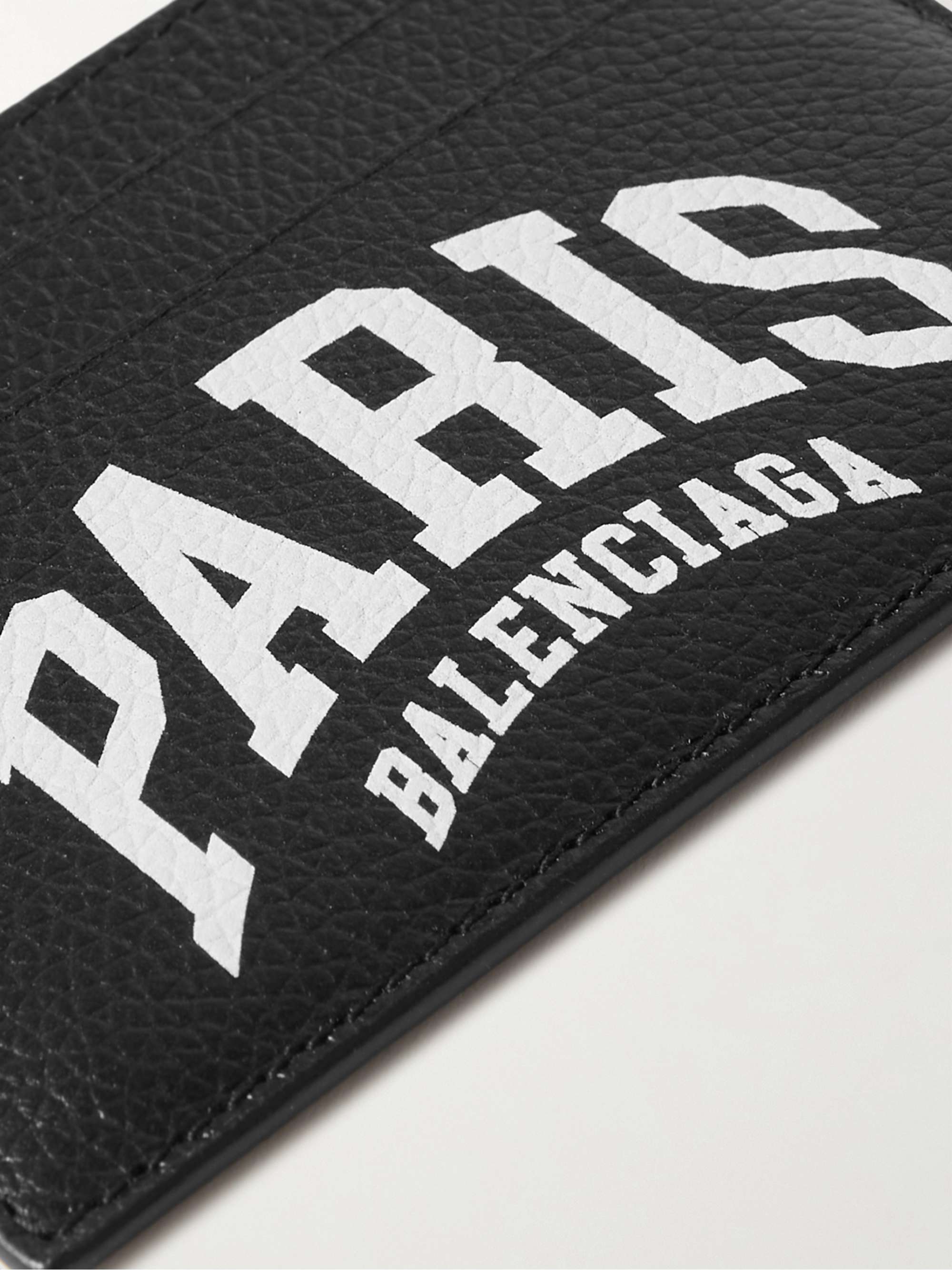 BALENCIAGA Logo-Print Full-Grain Leather Cardholder