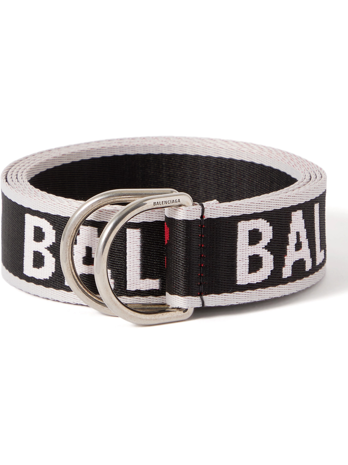 Balenciaga 3.5cm Logo-jacquard Canvas Belt In Black
