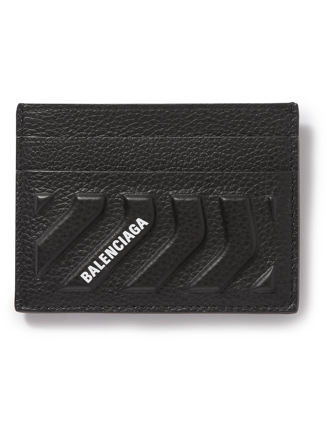 Logo-Print Embossed Full-Grain Leather Cardholder