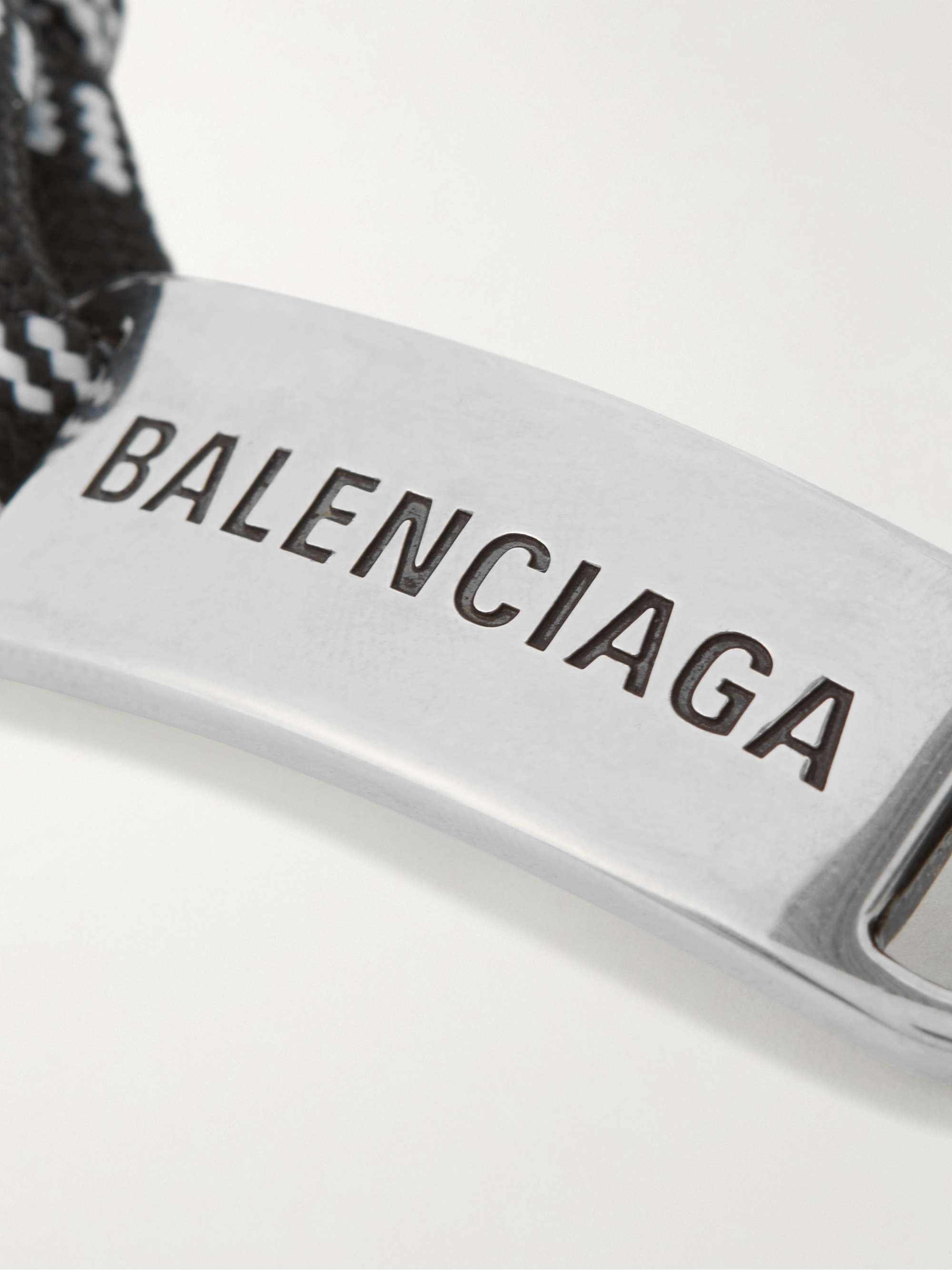 BALENCIAGA Sterling Silver and Cord Necklace