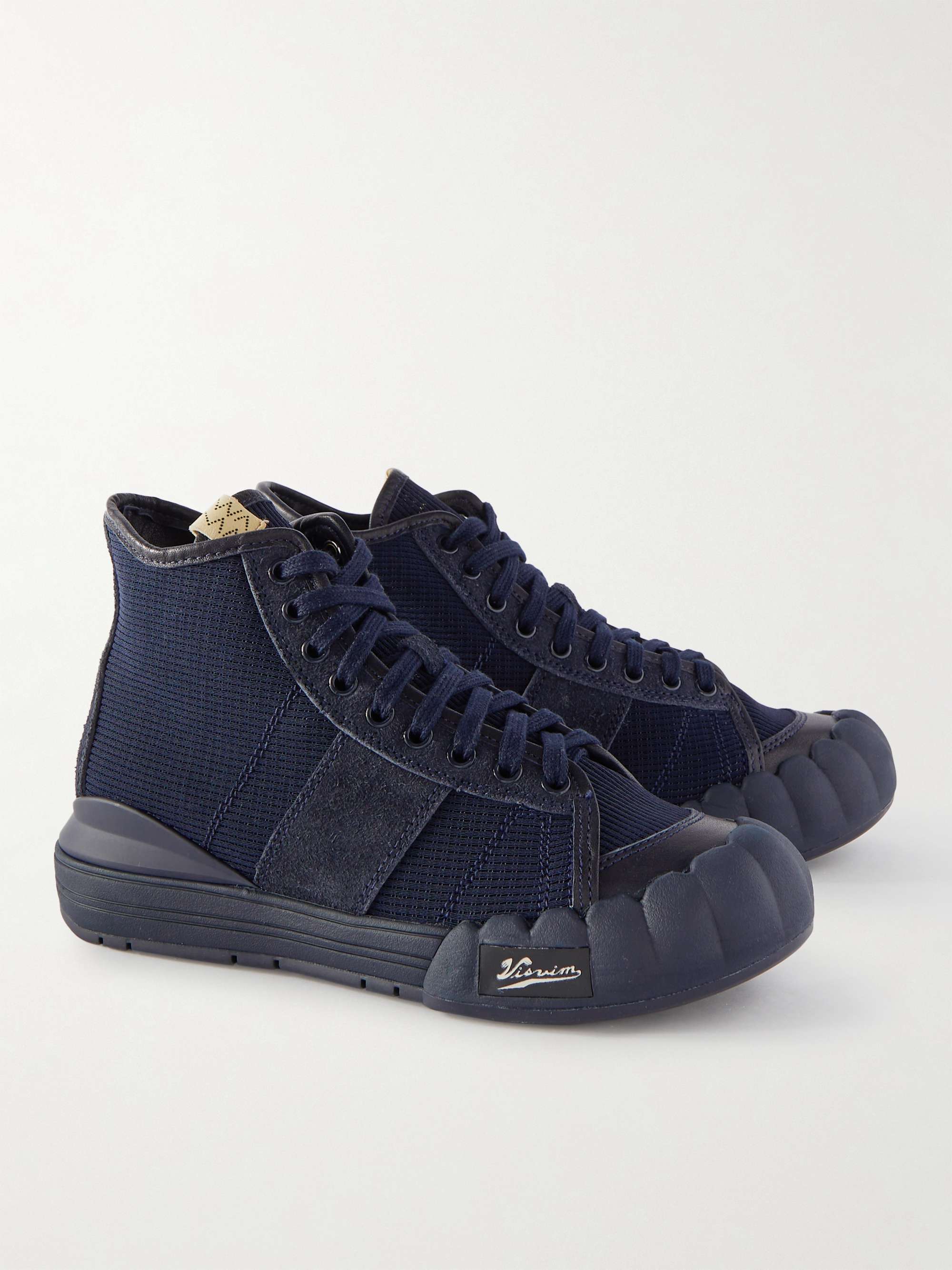 VISVIM Lanier Suede and Leather-Trimmed Woven High-Top Sneakers