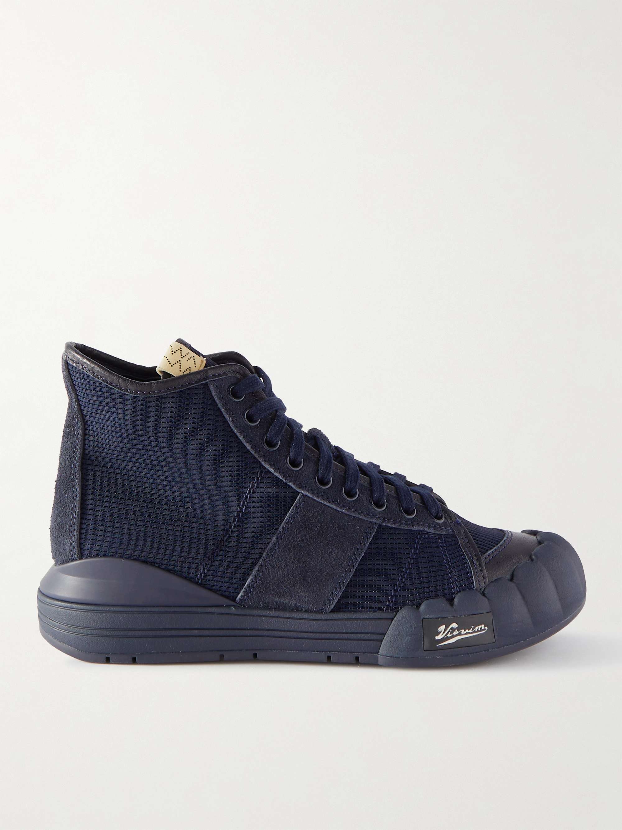 VISVIM Lanier Suede and Leather-Trimmed Woven High-Top Sneakers