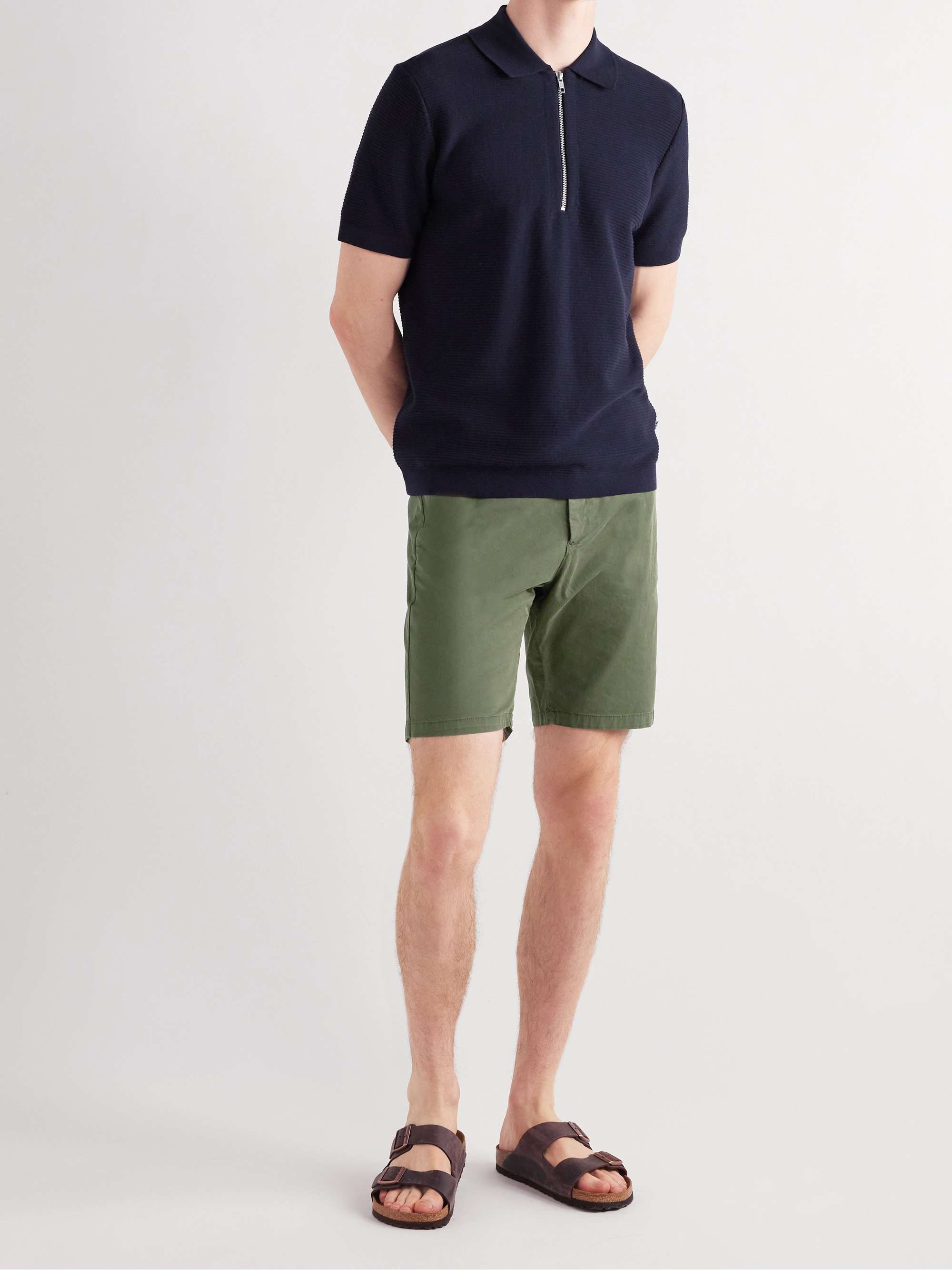 Green Crown Slim-Fit Cotton-Blend Shorts | NN07 | MR PORTER