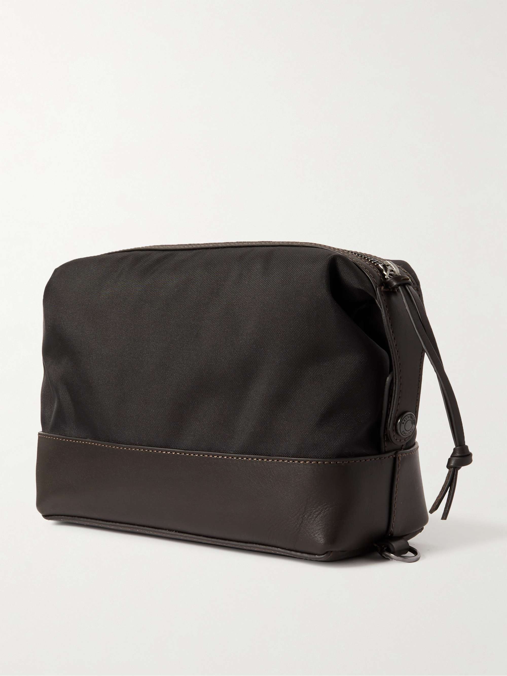 BELSTAFF Jacob Logo-Appliquéd Leather-Trimmed Nylon Wash Bag