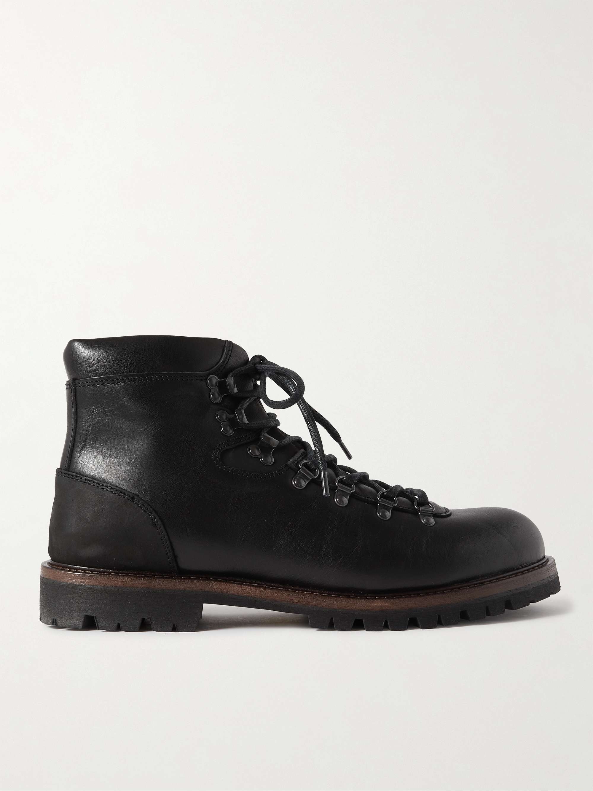 BELSTAFF Gorge Nubuck-Trimmed Leather Boots