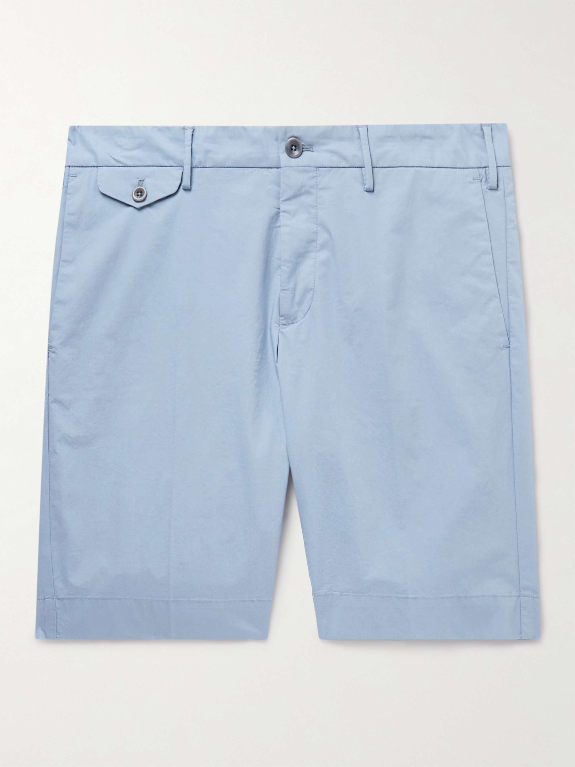 INCOTEX Slim-Fit Stretch-Cotton Poplin Bermuda Shorts