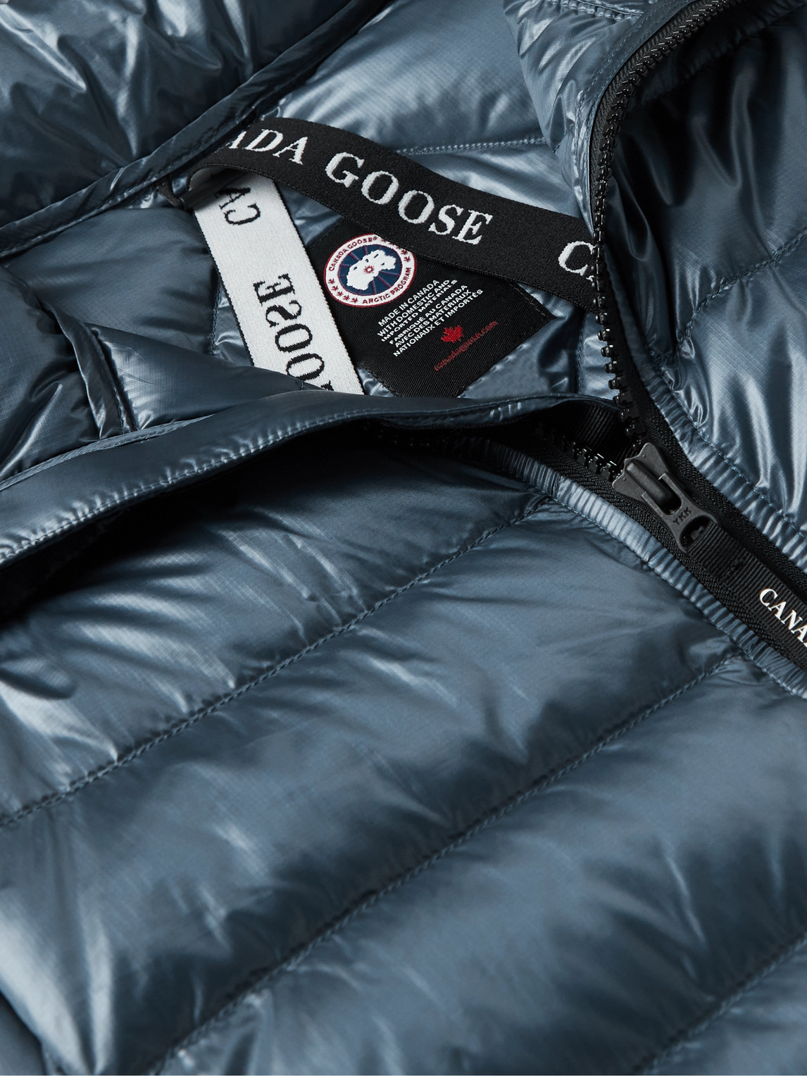 Shop Canada Goose Crofton Slim-fit Quilted Recycled Nylon-ripstop Down Jacket In Blue