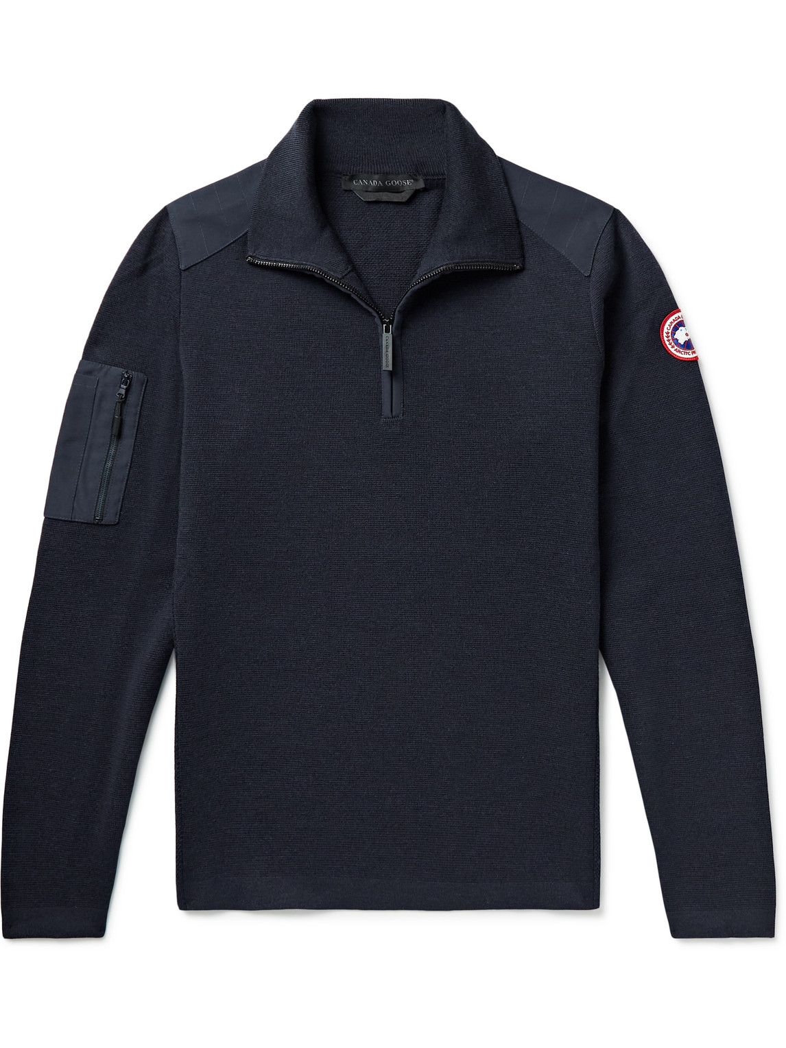 Canada Goose Stormont Slim-Fit CORDURA-Trimmed Merino Wool Half-Zip Sweater