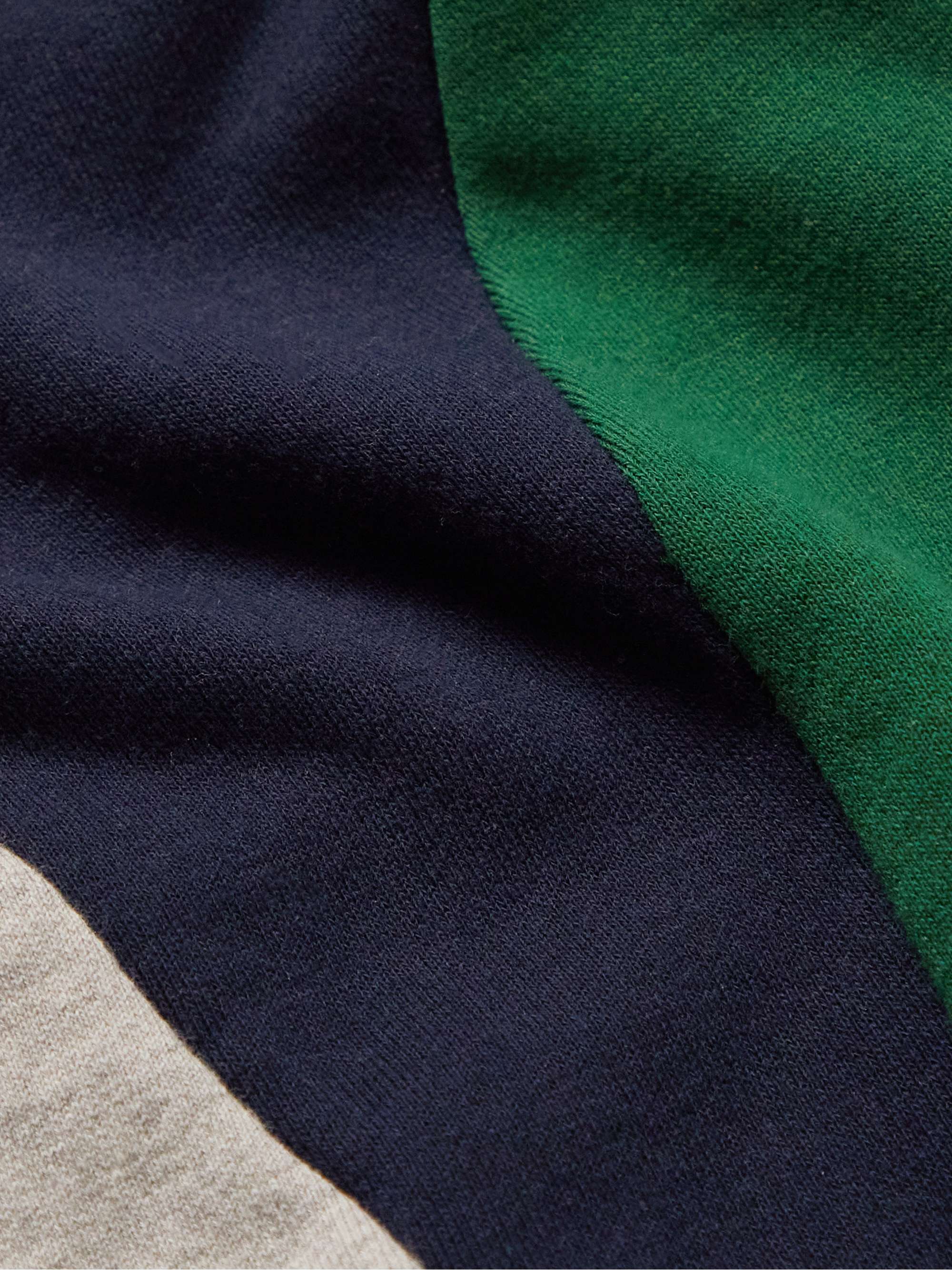 ALOYE Colour-Block Panelled Cotton-Jersey Sweater