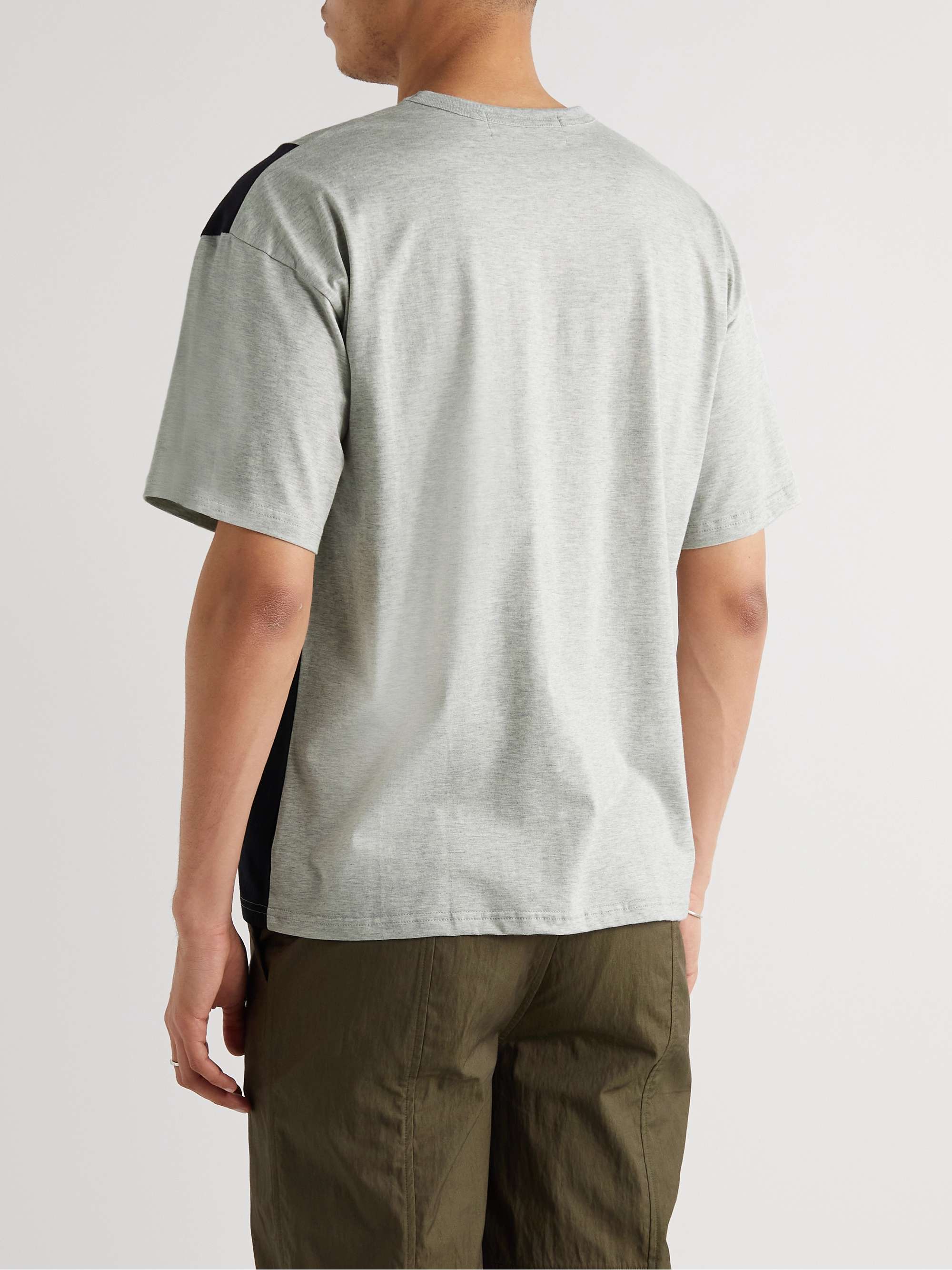 ALOYE Colour-Block Panelled Cotton-Jersey T-Shirt