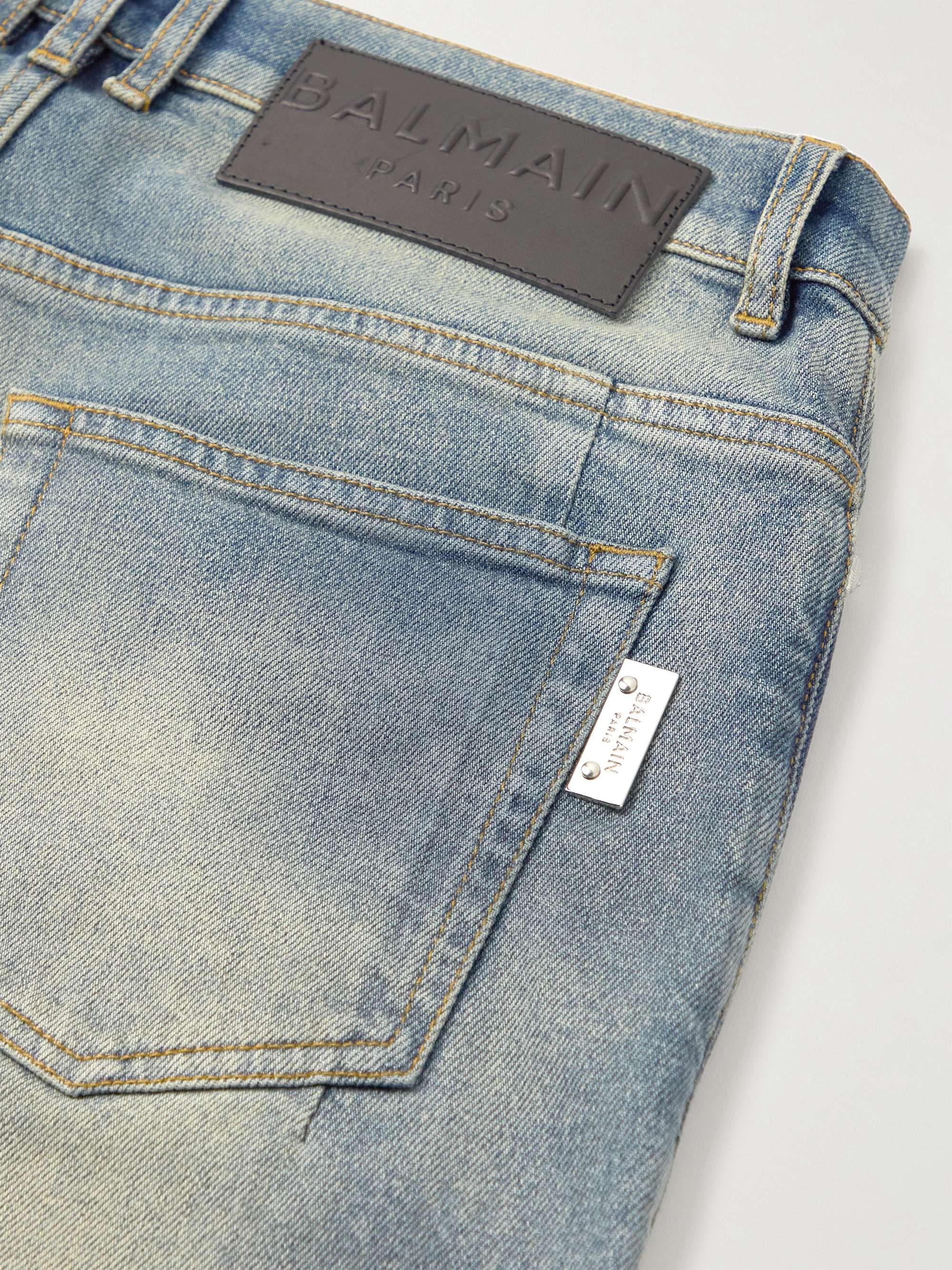 Blue Slim-Fit Stonewashed Jeans | BALMAIN | MR PORTER