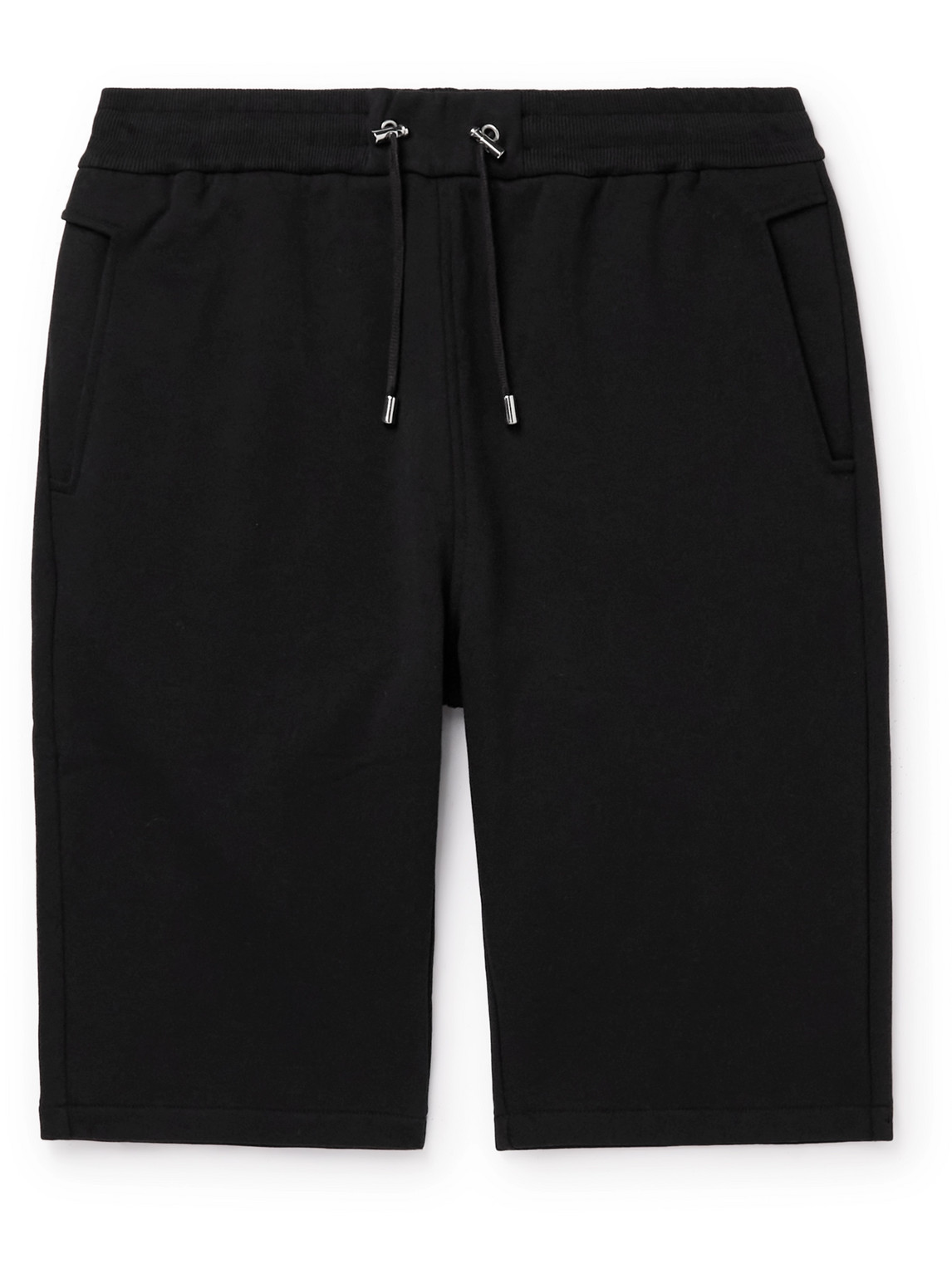 Balmain Slim-Fit Logo-Flocked Cotton-Jersey Drawstring Shorts