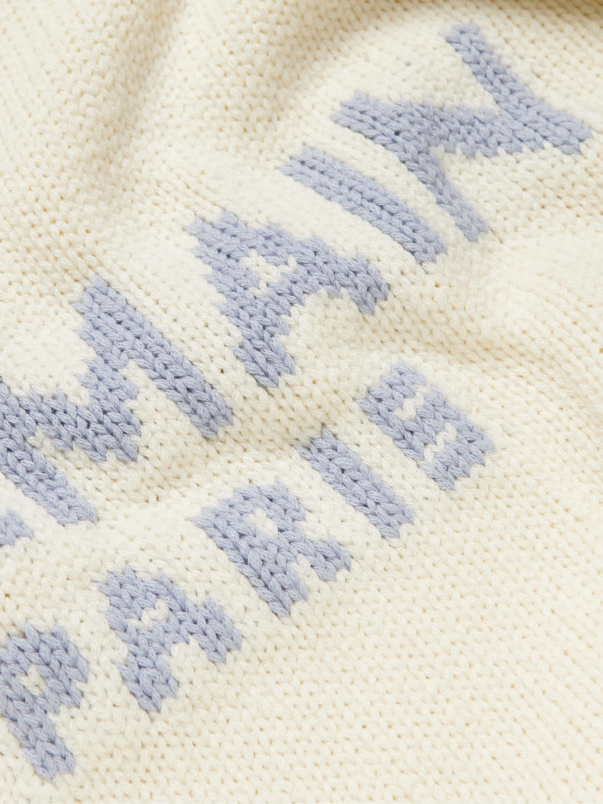 BALMAIN Logo-Intarsia Wool Sweater