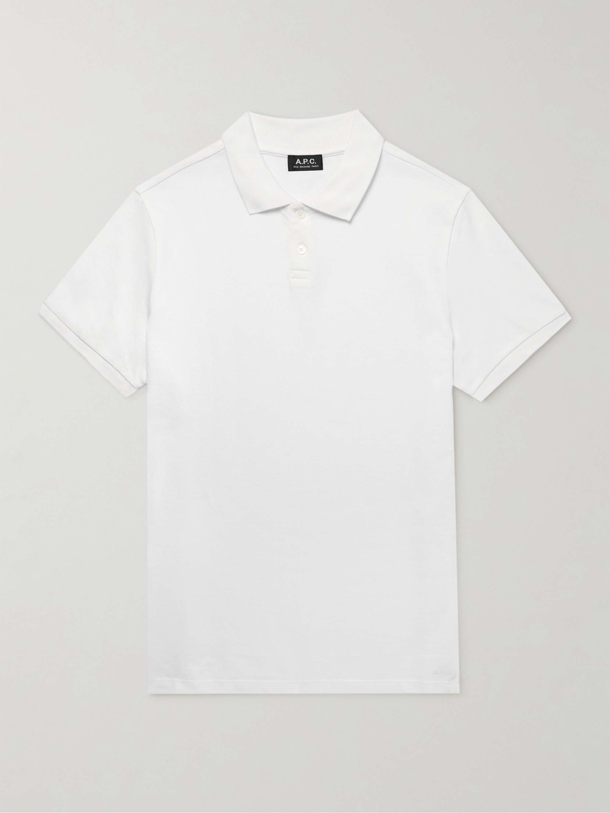 A.P.C. Esteban Logo-Embroidered Cotton-Piqué Polo Shirt