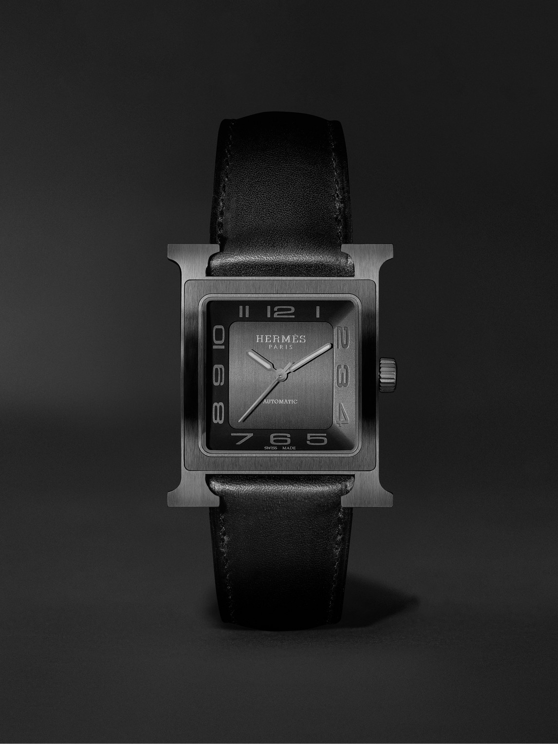 Hermès Timepieces Heure H Automatic 34mm Titanium Watch, Ref. No. W054131ww00 In Black