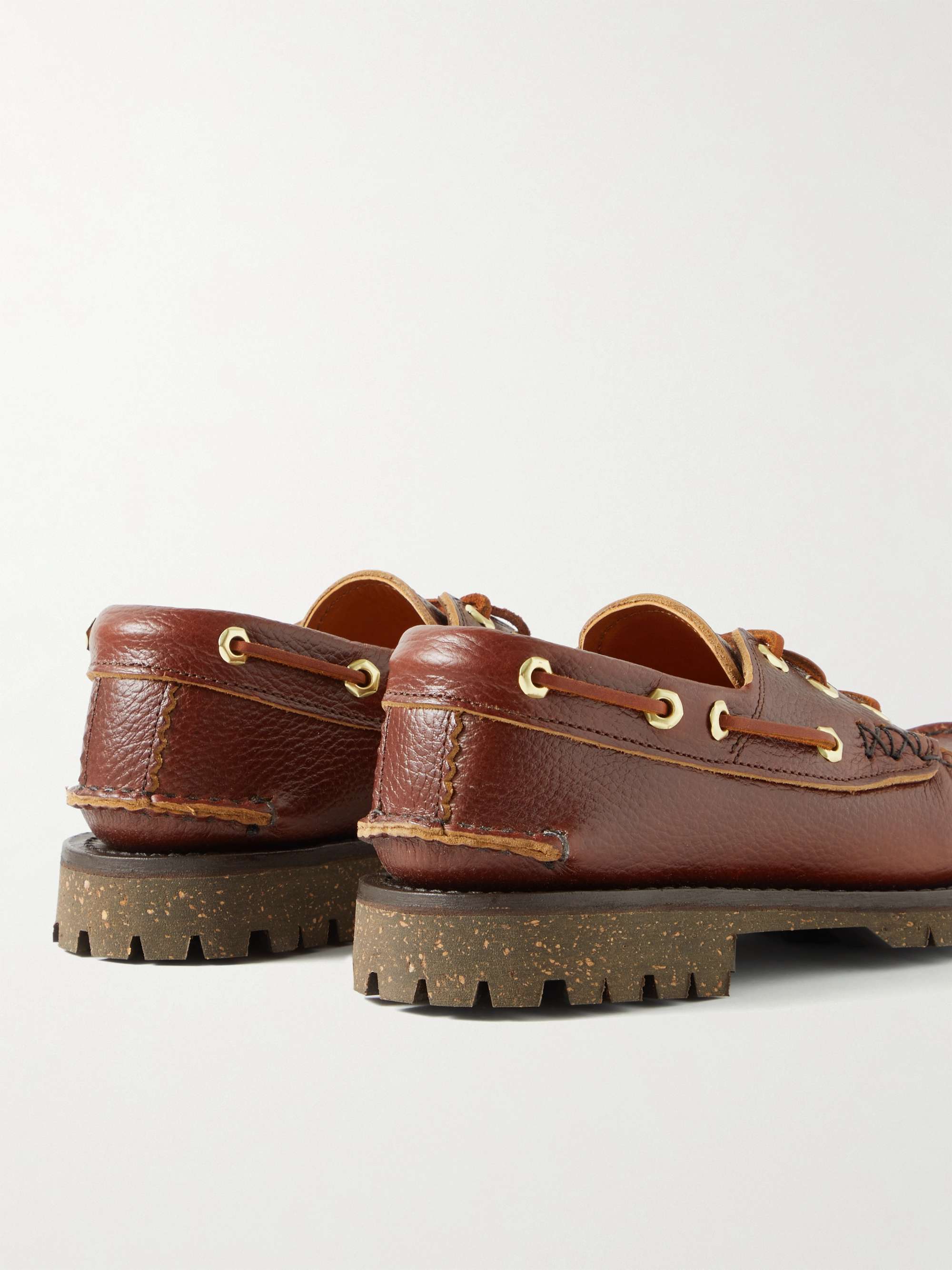 YUKETEN Full-Grain Leather Boat Shoes