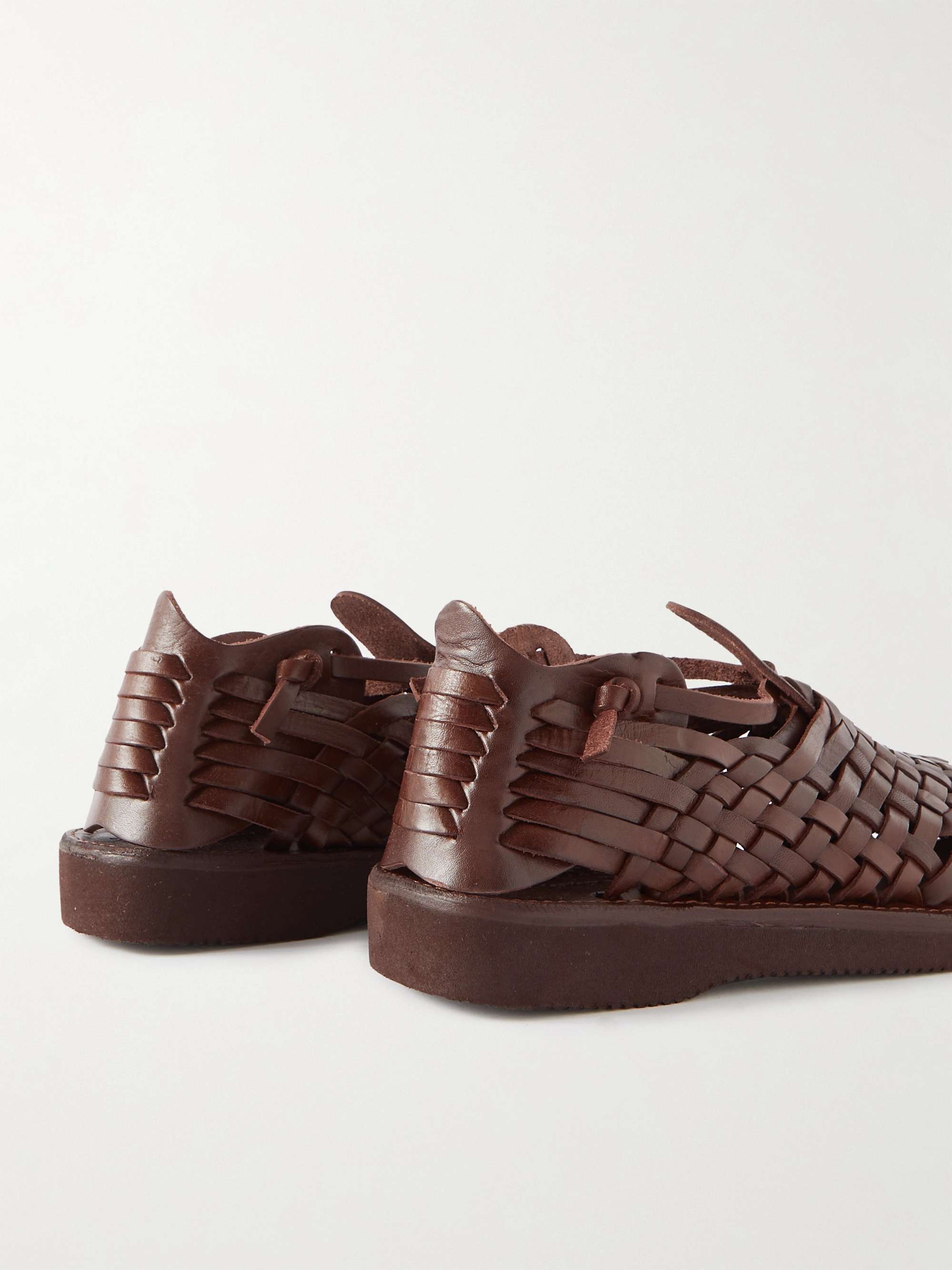 YUKETEN Cruz Woven Leather Sandals