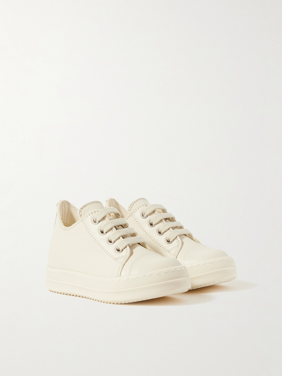 Rick Owens Baby Leather Sneakers In Neutrals