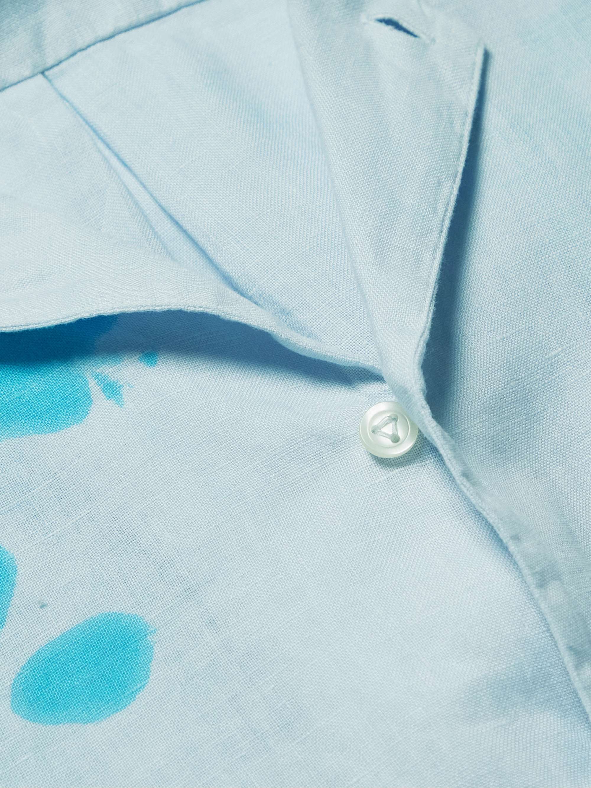 VILEBREQUIN Charli Camp-Collar Tie-Dyed Linen Shirt