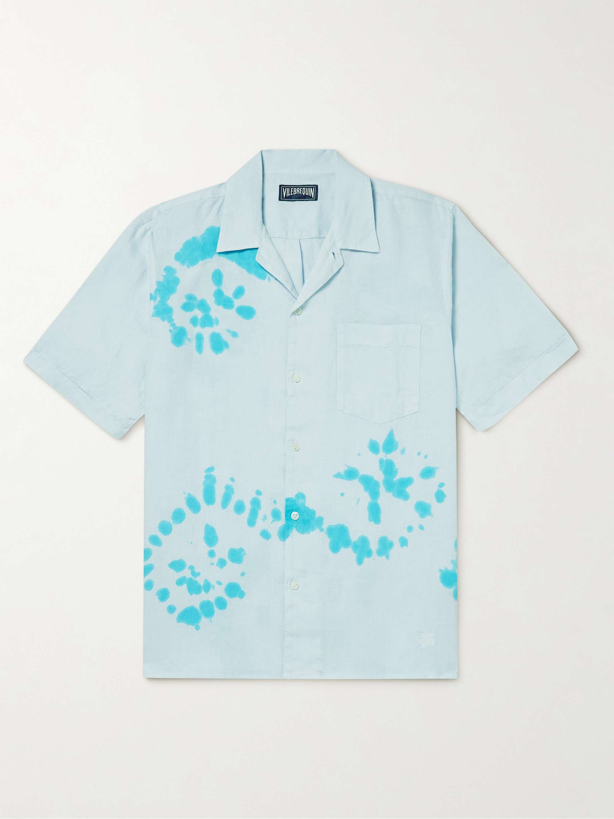VILEBREQUIN Charli Camp-Collar Tie-Dyed Linen Shirt