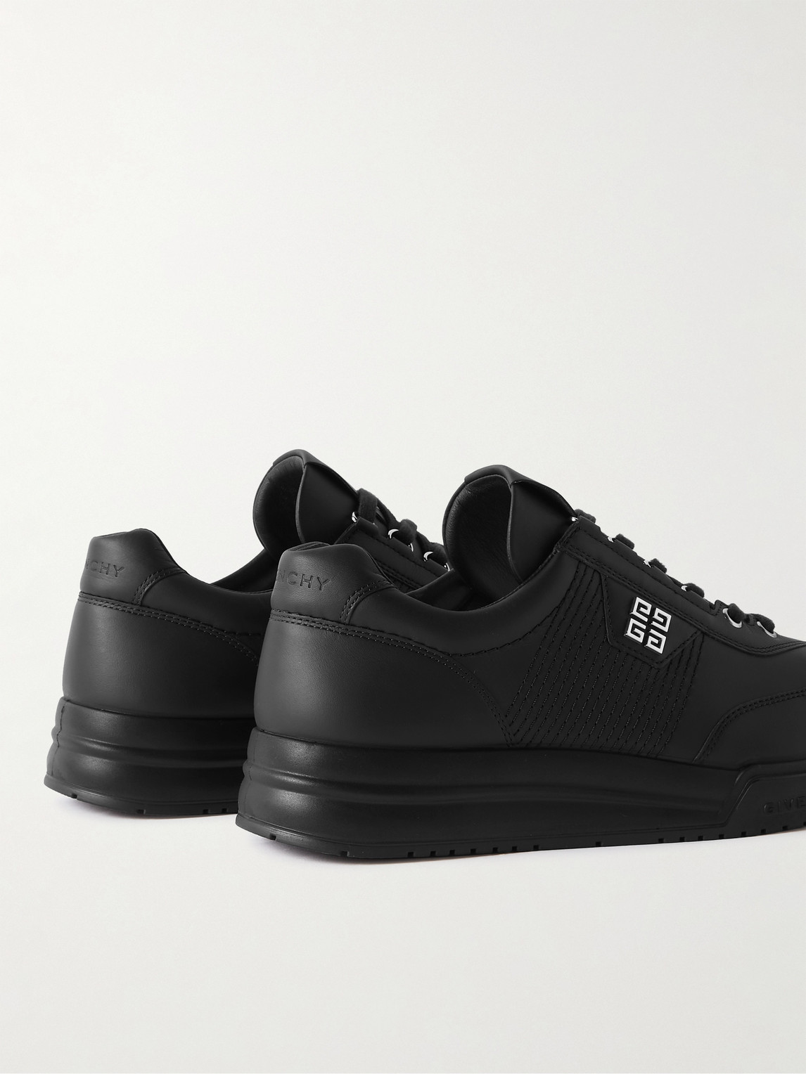 GIVENCHY G-4 LOGO-APPLIQUÉD LEATHER SNEAKERS 