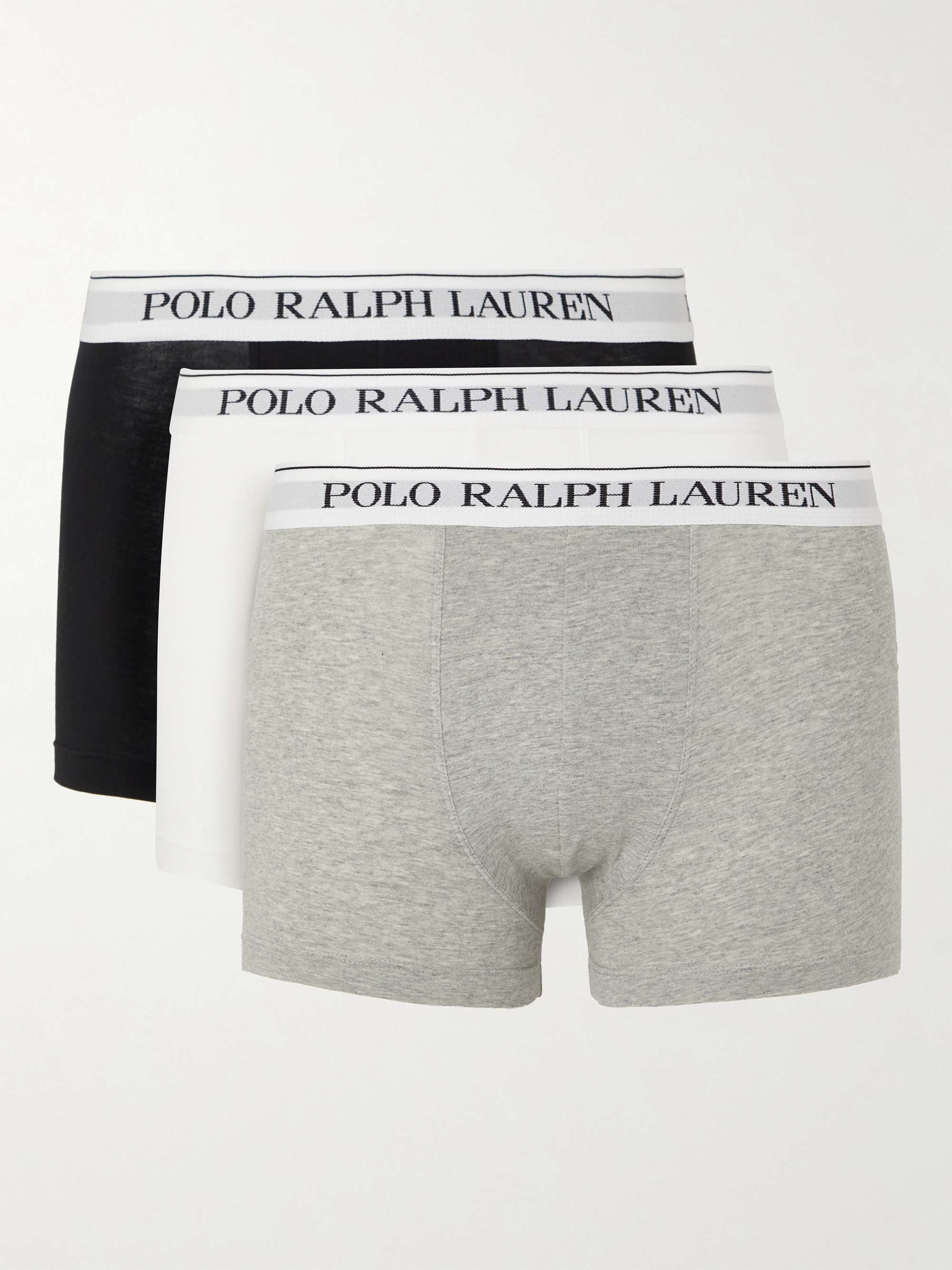 폴로 랄프로렌 Polo Ralph Lauren Three-Pack Stretch-Cotton Jersey Boxer Briefs,Multi