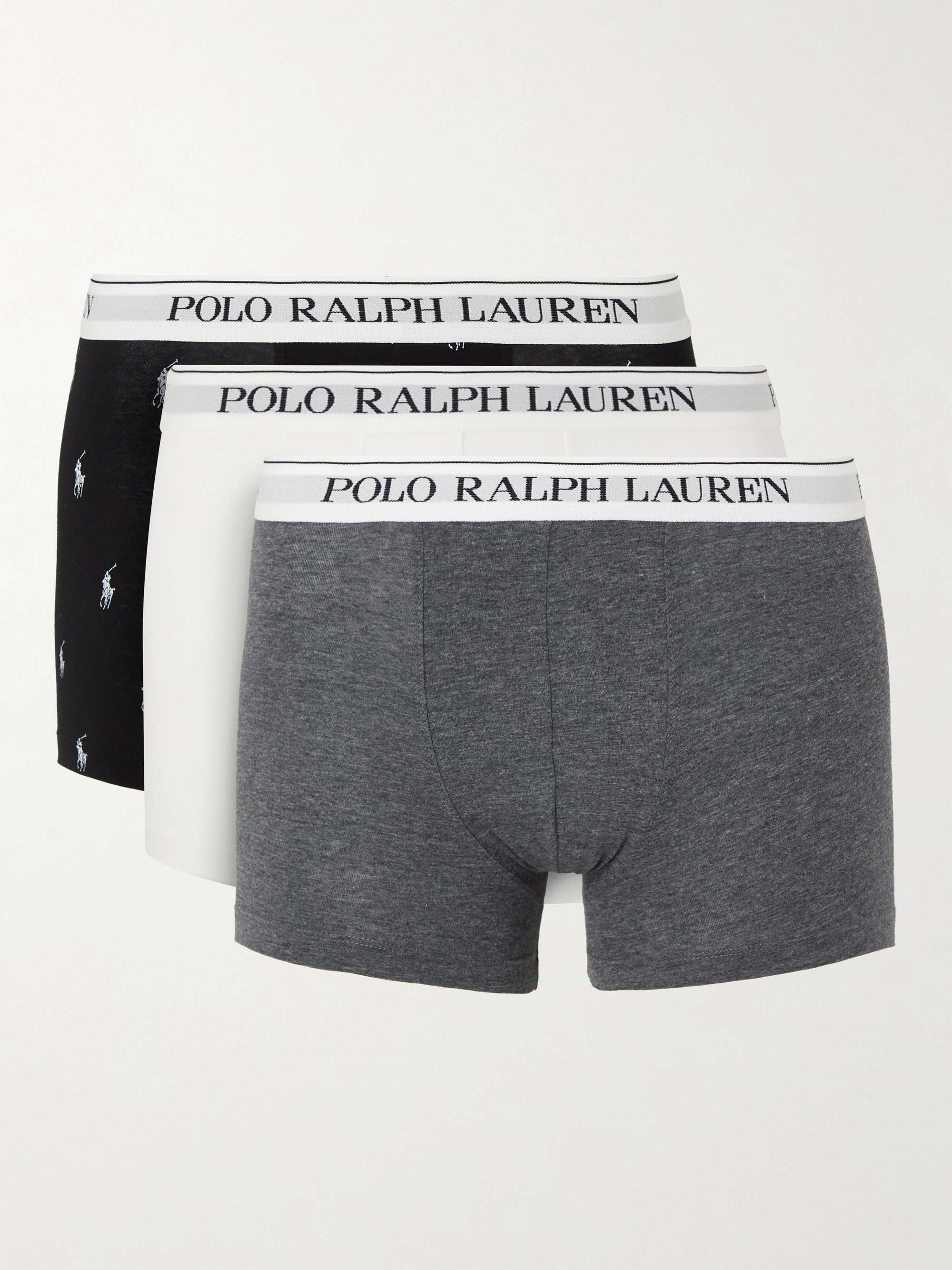 폴로 랄프로렌 Polo Ralph Lauren Three-Pack Stretch-Cotton Jersey Boxer Briefs,Multi