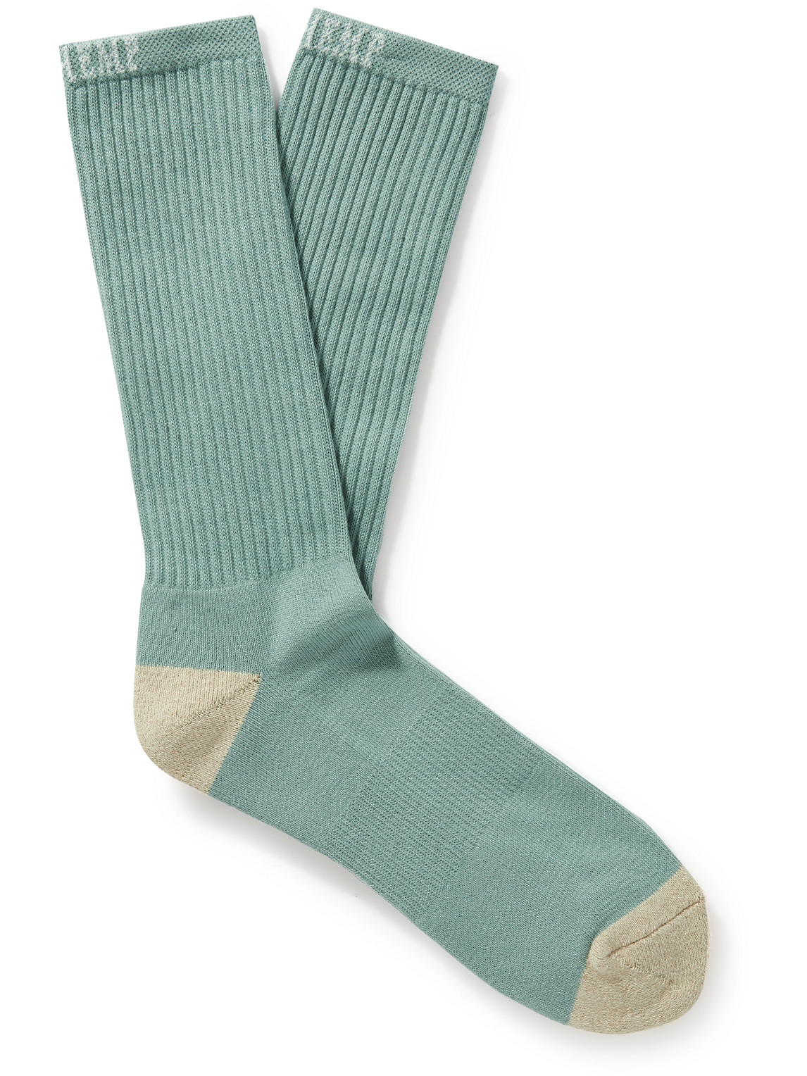 Anonymous Ism Gohemp Ribbed Cotton-blend Socks In Blue