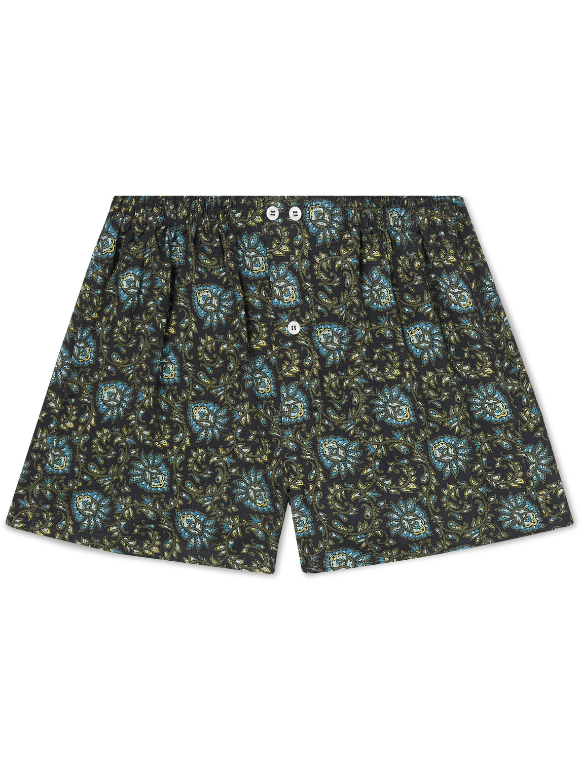 Anonymous Ism Slim-fit Printed Woven Boxers In Black