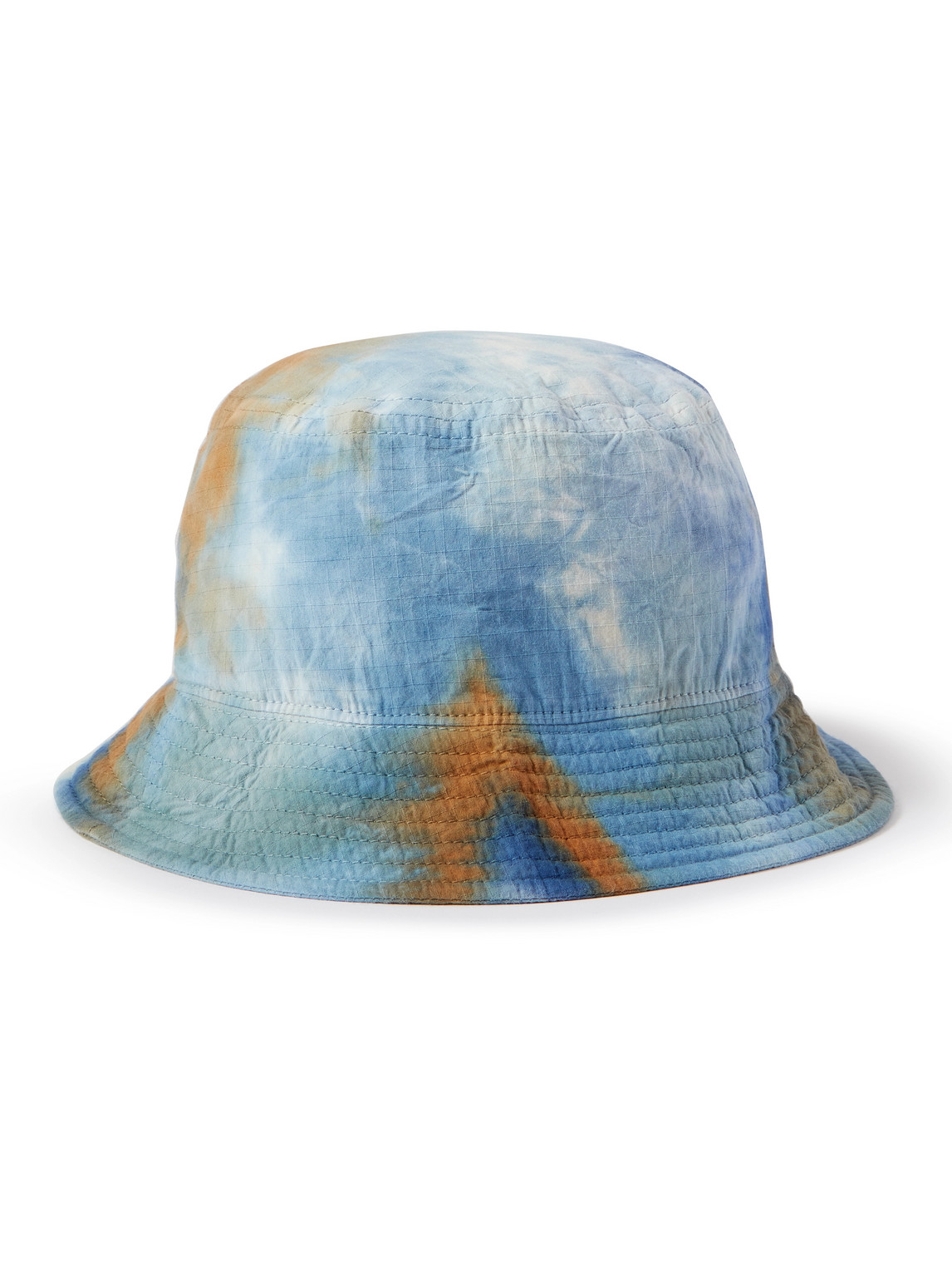 Anonymous Ism Tie-dyed Cotton-ripstop Bucket Hat In Blue