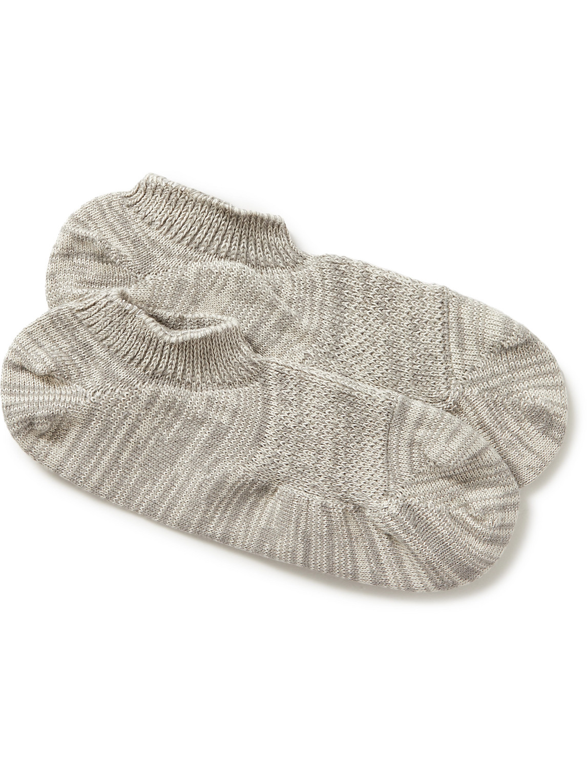 Anonymous Ism Gohemp Ribbed-knit Socks In Gray