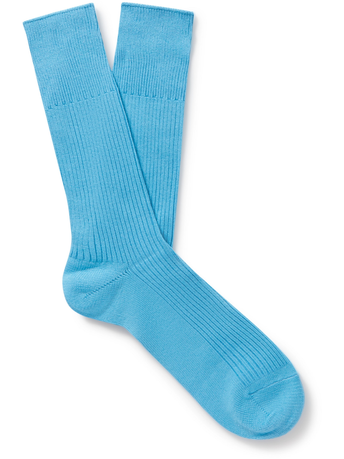 Anonymous Ism Brilliant Crew Ribbed-knit Socks In Blue