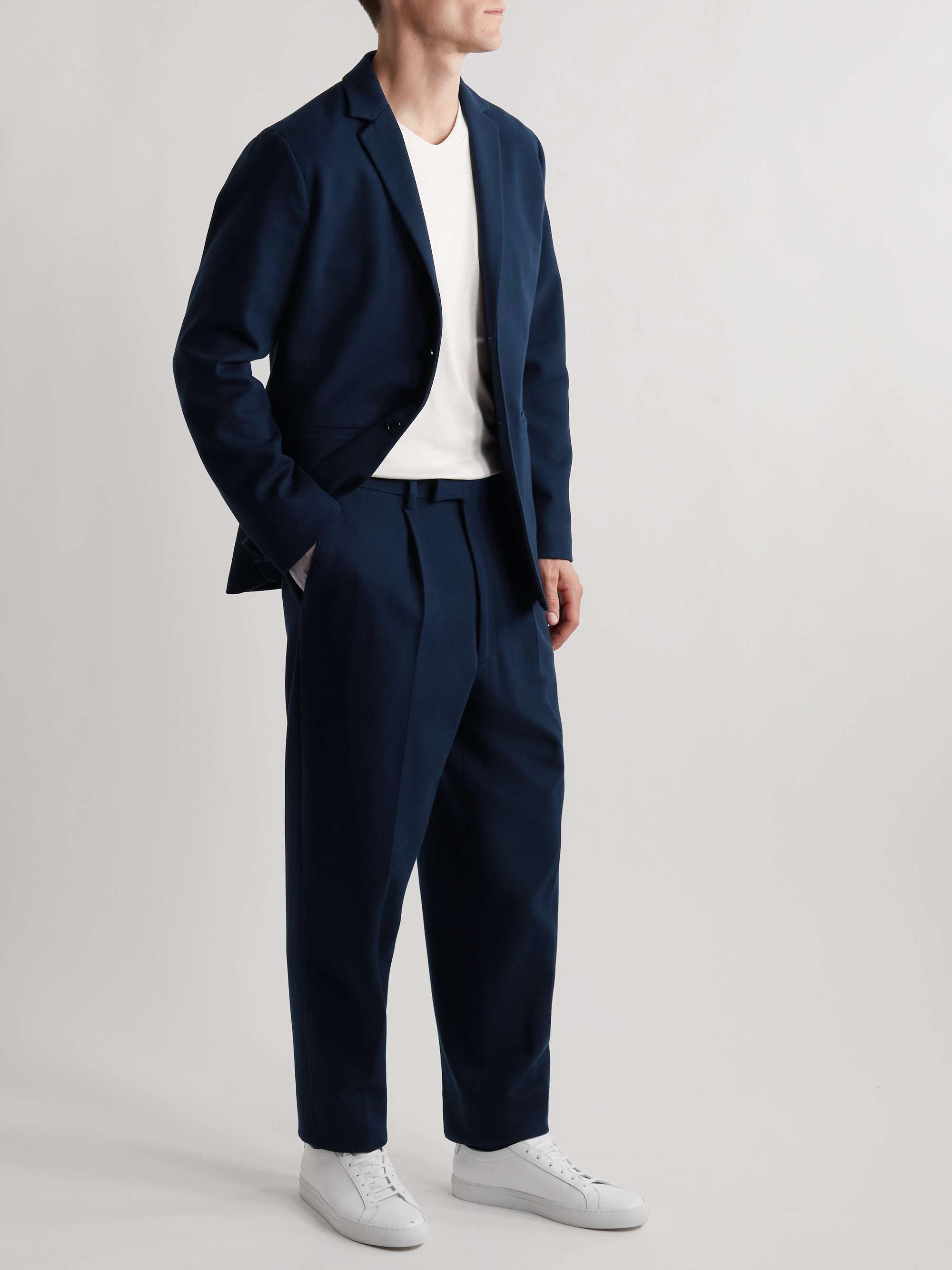 SUNSPEL + Casely Hayford Jago Waffle-Knit Cotton-Blend Suit Trousers