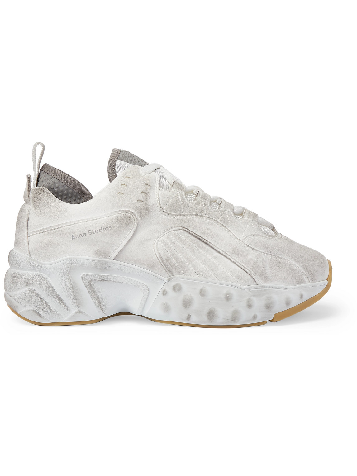 Acne Studios Rockaway Safety Canvas And Mesh Sneakers In White Modesens