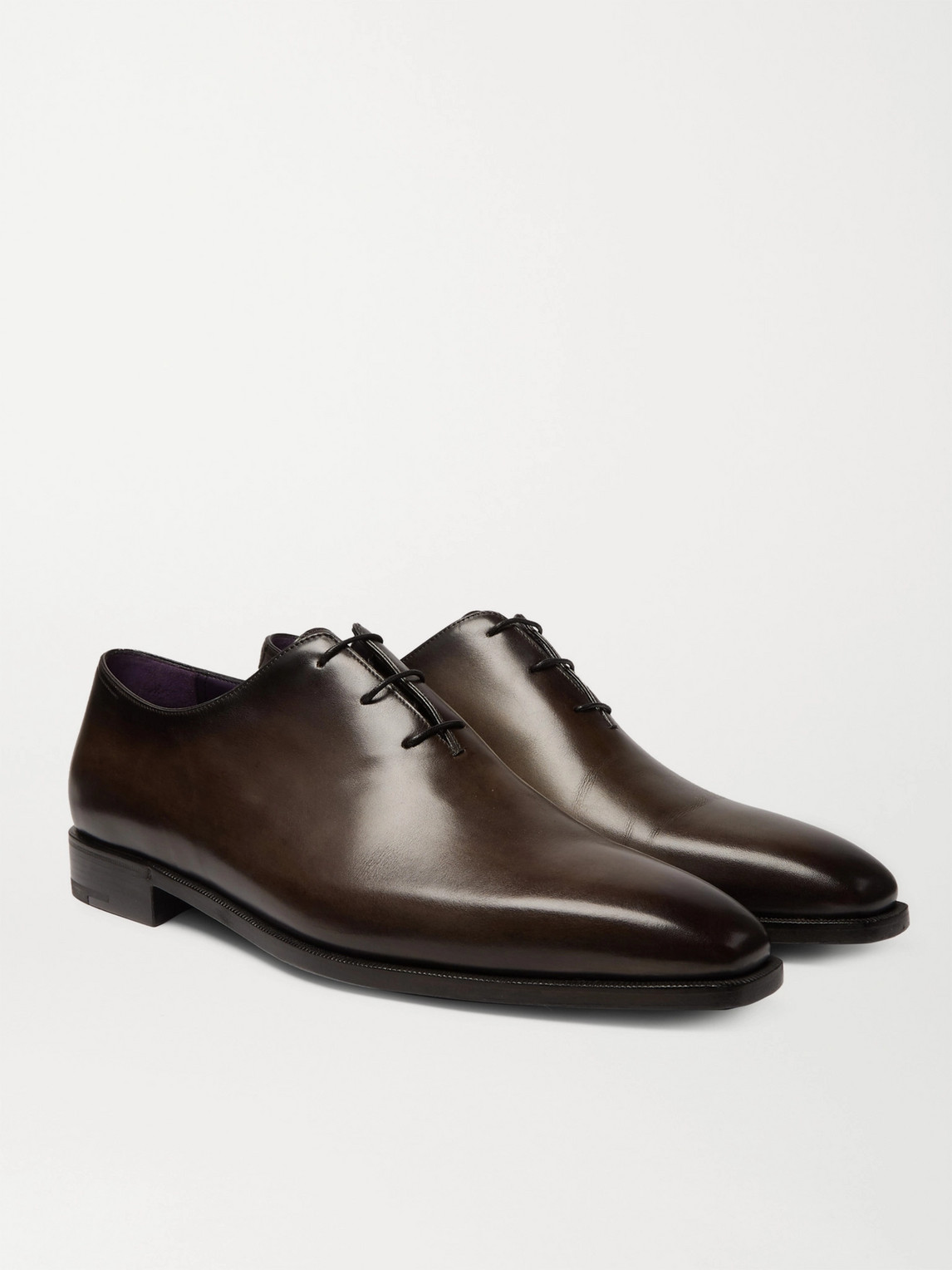 Berluti Venezia Whole-cut Leather Oxford Shoes In Brown