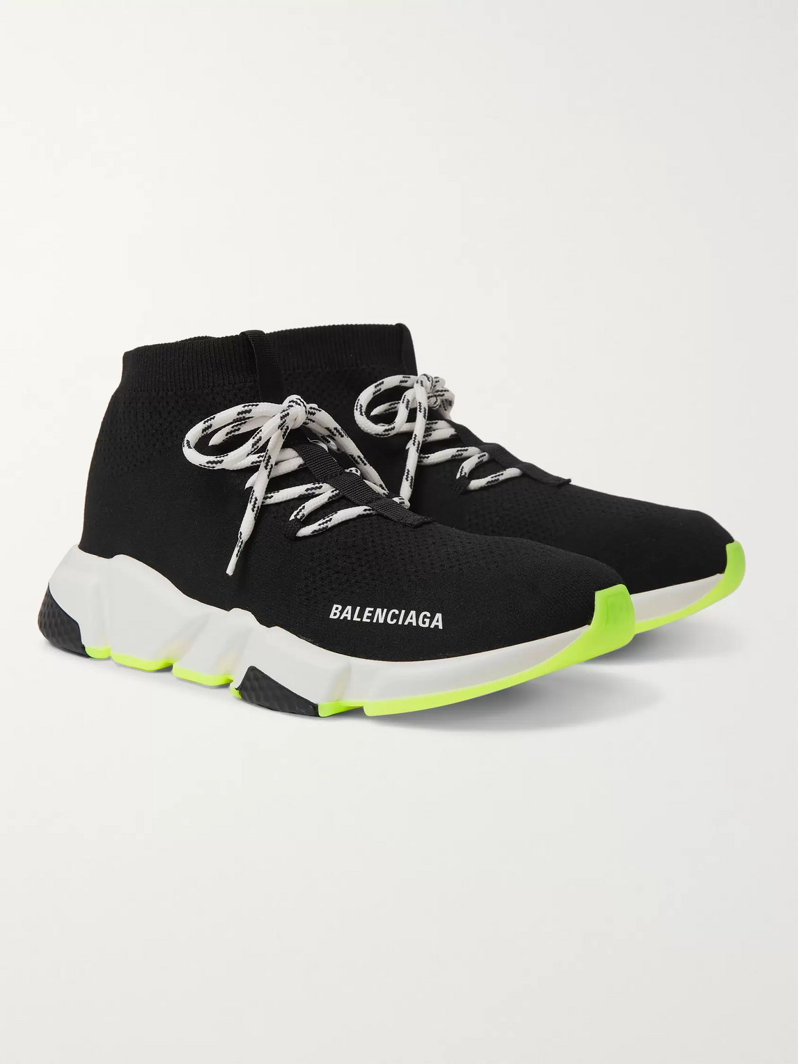 BALENCIAGA SPEED STRETCH-KNIT HIGH-TOP SNEAKERS