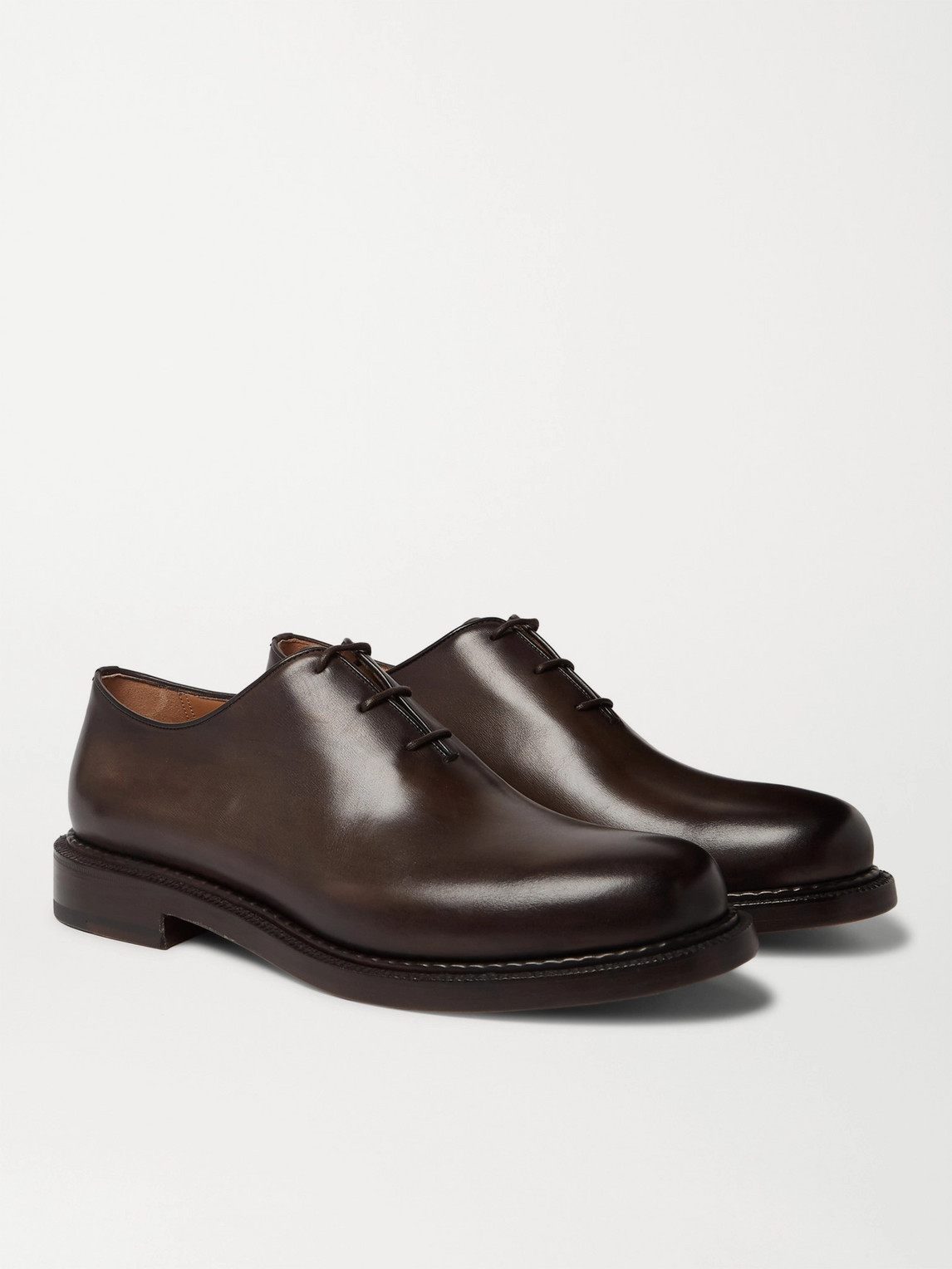 Berluti 1895 Venezia Leather Oxford Shoes In Brown